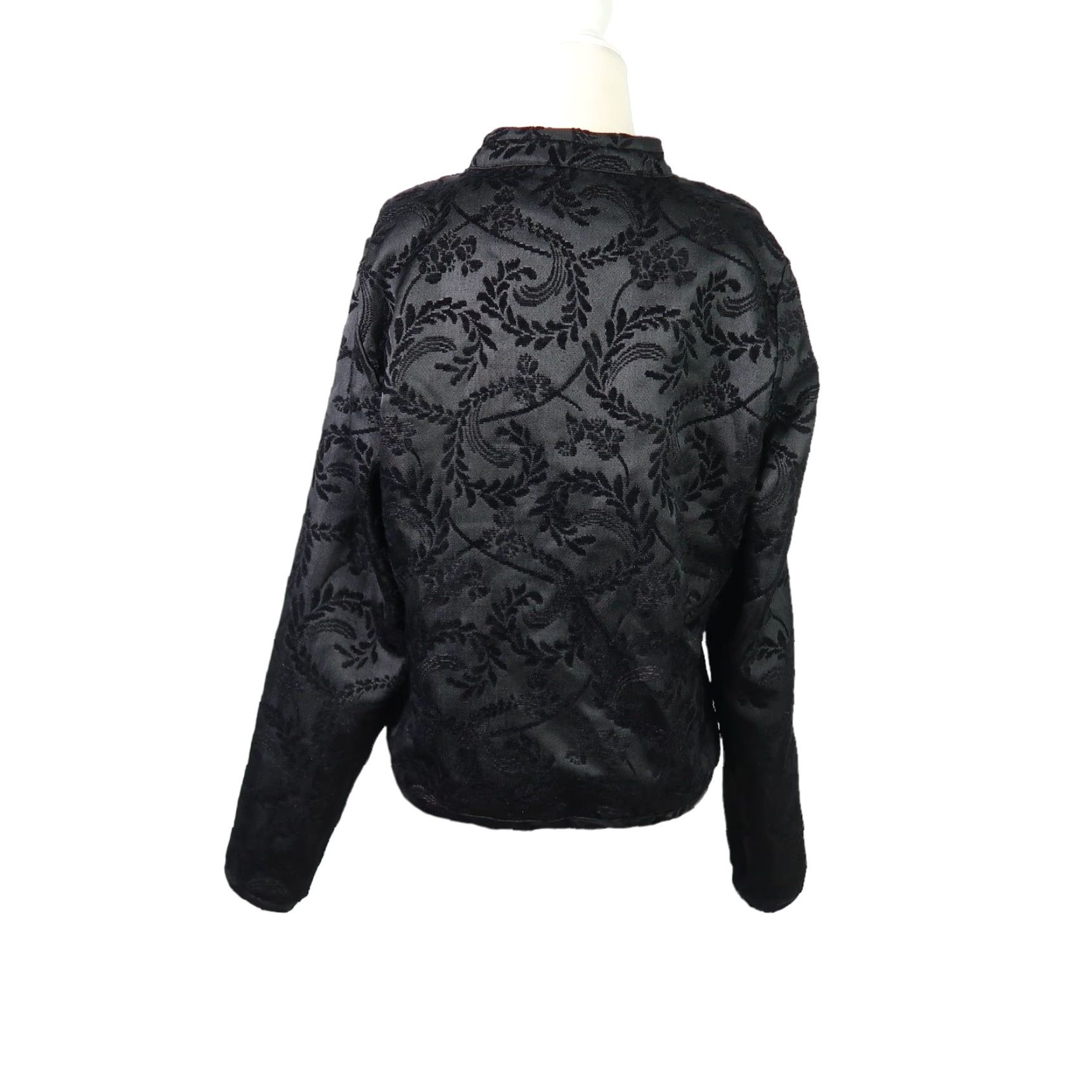 Vintage VINTAGE 90s black floral satin purple reversible jacket L Women Jacket Short Sleeve Button Fall Spring Casual Party/Cocktail 90s Womens Size L / US 10 / IT 46 - 4 Thumbnail