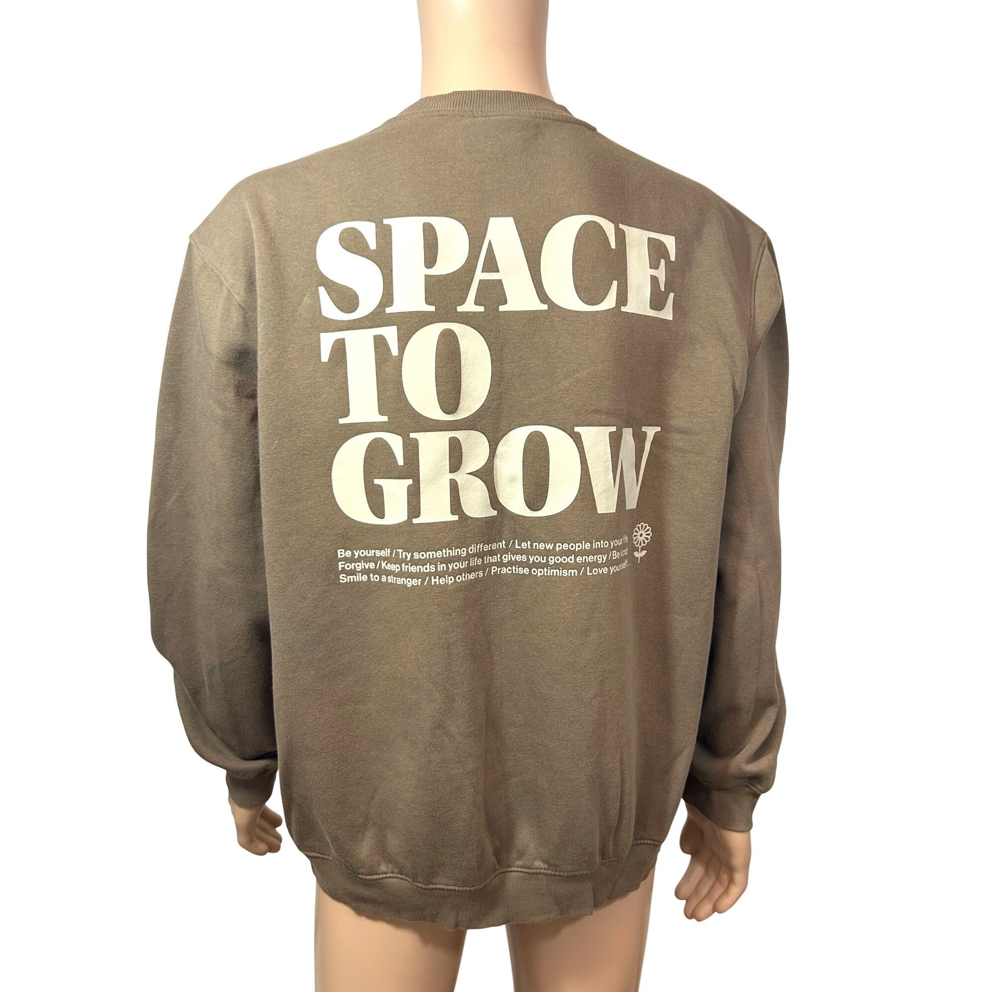 H&M H&M Men “Space To Grow” Brown Sweatshirt XL Crewneck Long Sl Size US XL / EU 56 / 4 - 3 Thumbnail
