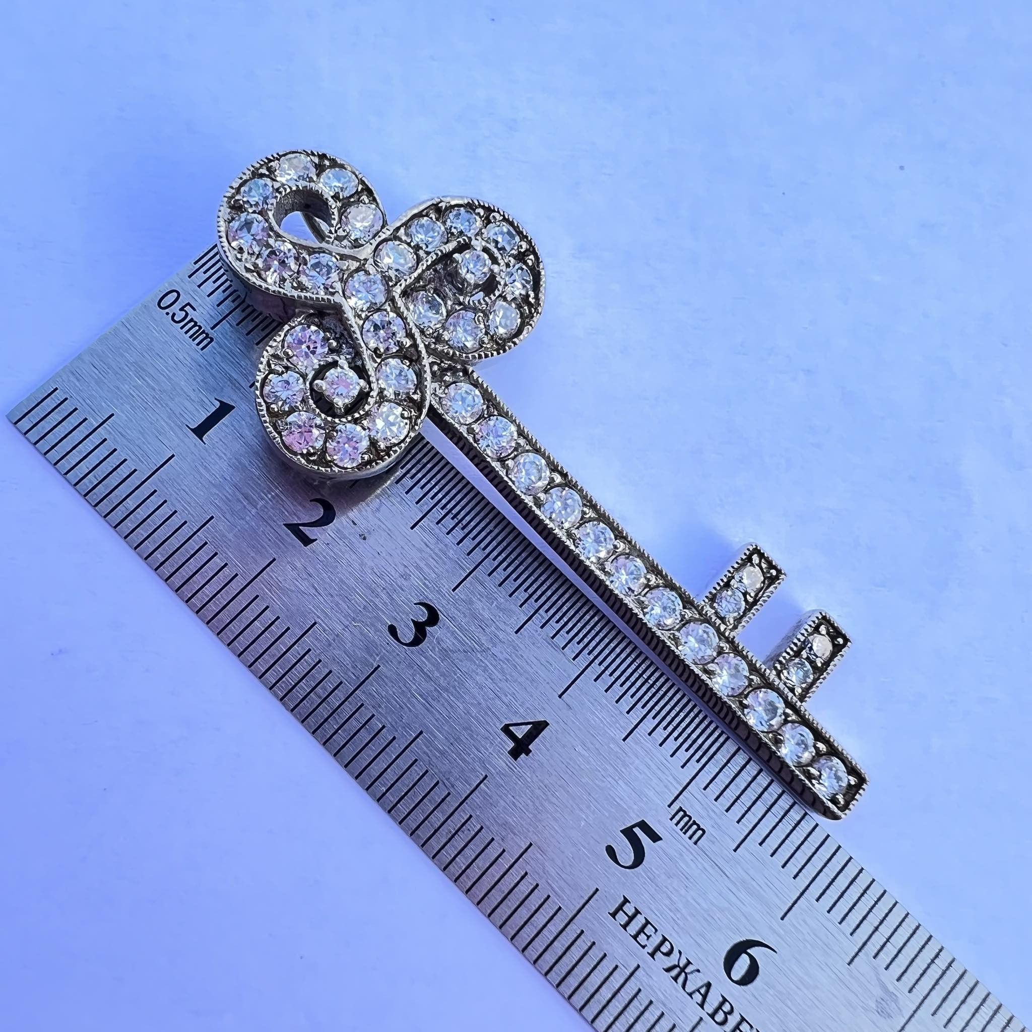 Sterling Silver Huge Sterling Silver 925 Jewelry Fashion Pendant Key italy Size ONE SIZE - 6 Thumbnail