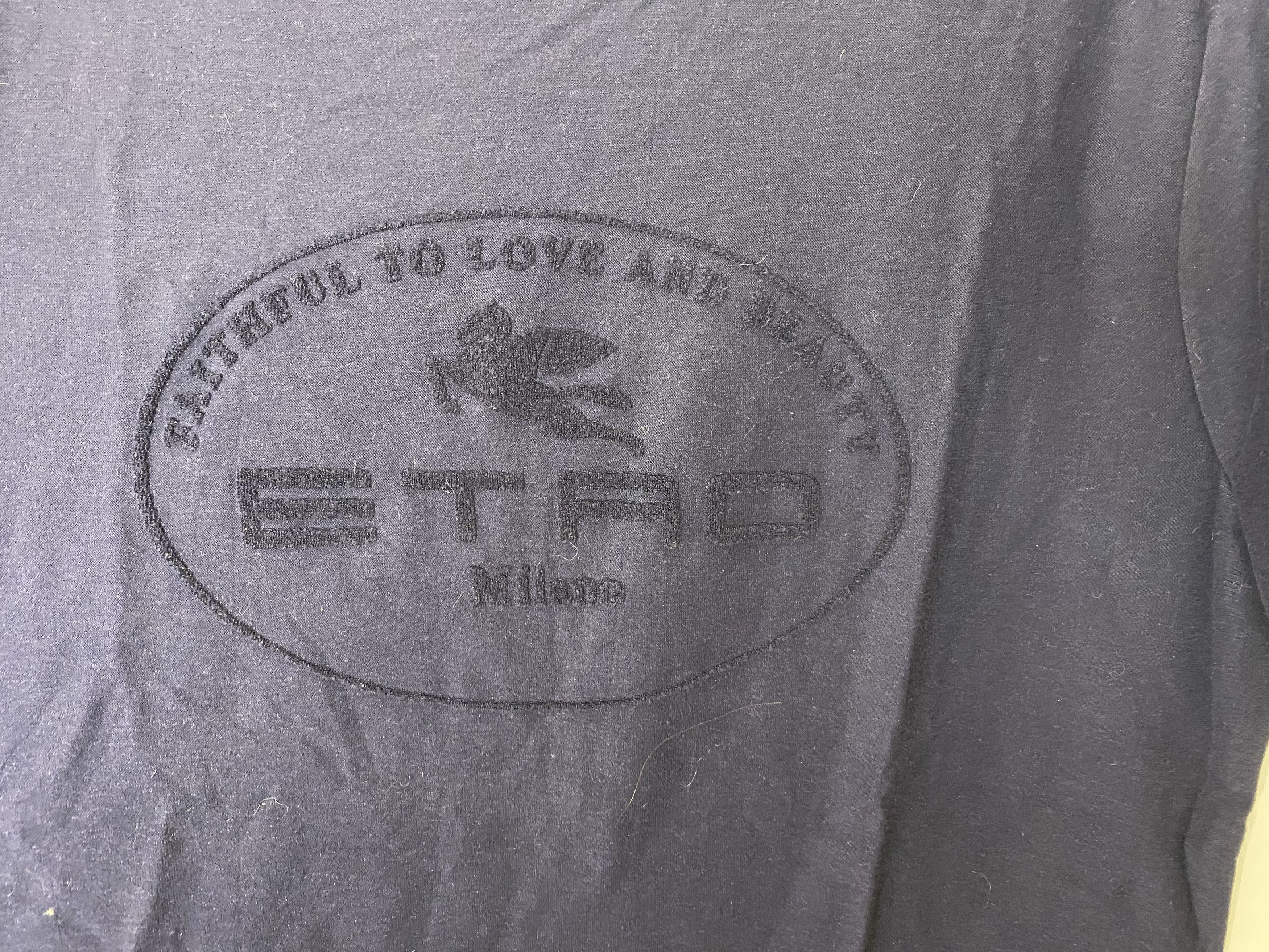 Etro ETRO T-SHIRT MENS BIG LOGO SHORT SLEEVE TEE CASUAL SIZE XL Size US XL / EU 56 / 4 - 3 Thumbnail