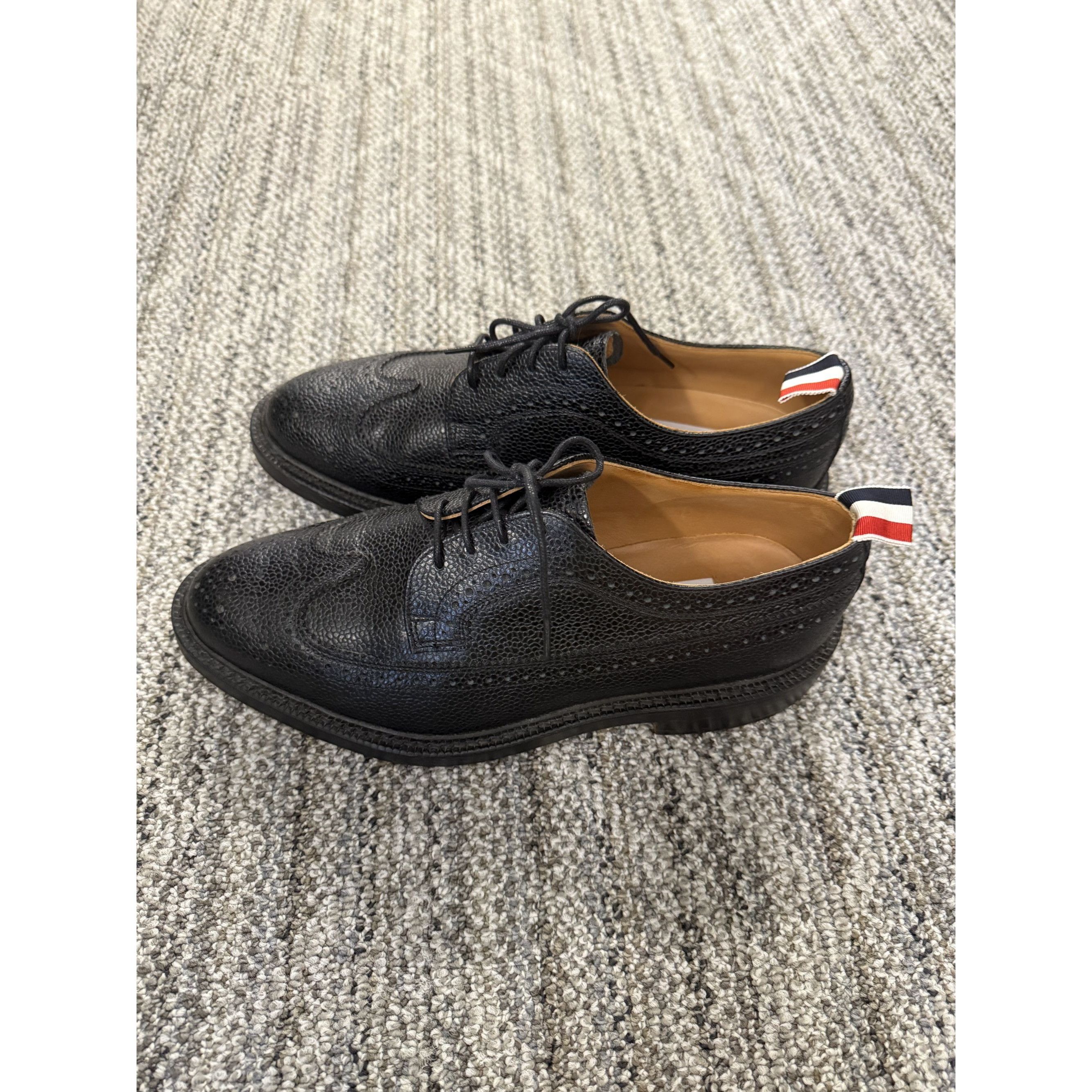 Thom Browne Thom Browne Black Pebbled Leather Wingtip Brogues Made In En Size US 8 / EU 41 - 8 Thumbnail