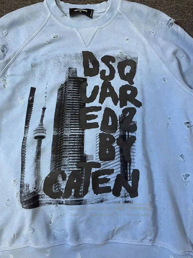 Dsquared2 Dsquared2 Distressed White Sweatshirt 2022. Size US XL / EU 56 / 4 - 2 Thumbnail