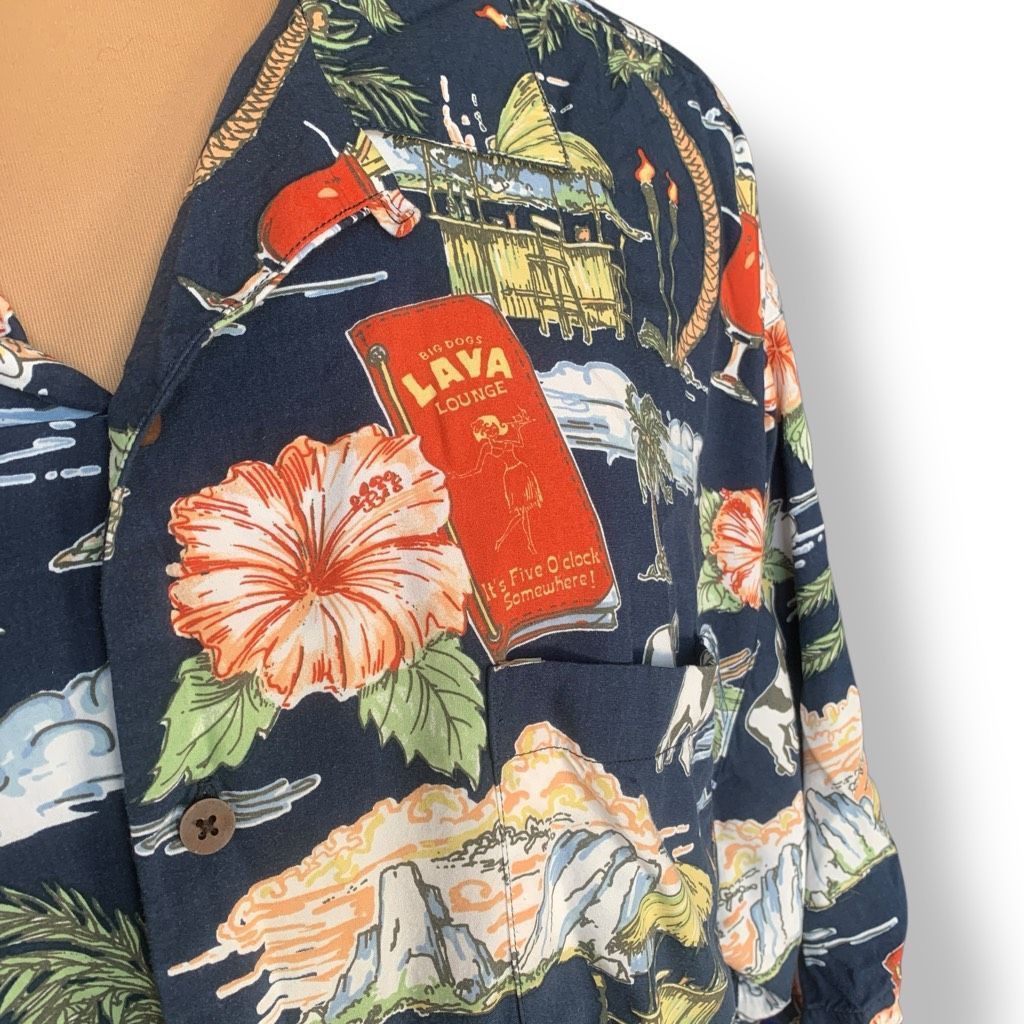Big Dogs Vintage Big Dogs Lava Lounge Hawaiian Shirt Tropical Print C Size US XXL / EU 58 / 5 - 3 Thumbnail