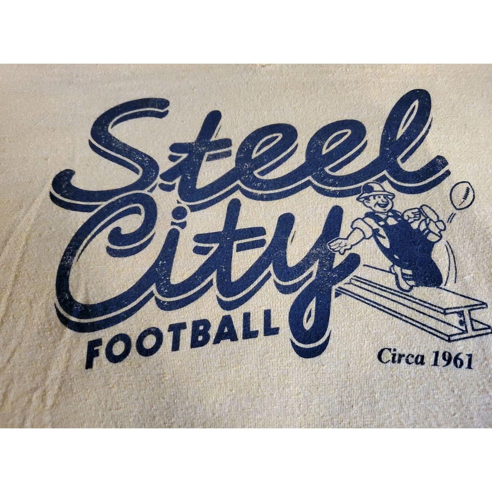 Vintage Fanatics STEEL CITY FOOTBALL Circa 1961 T-Shirt Yellow XS? Wait, no Size L / US 10 / IT 46 - 4 Thumbnail