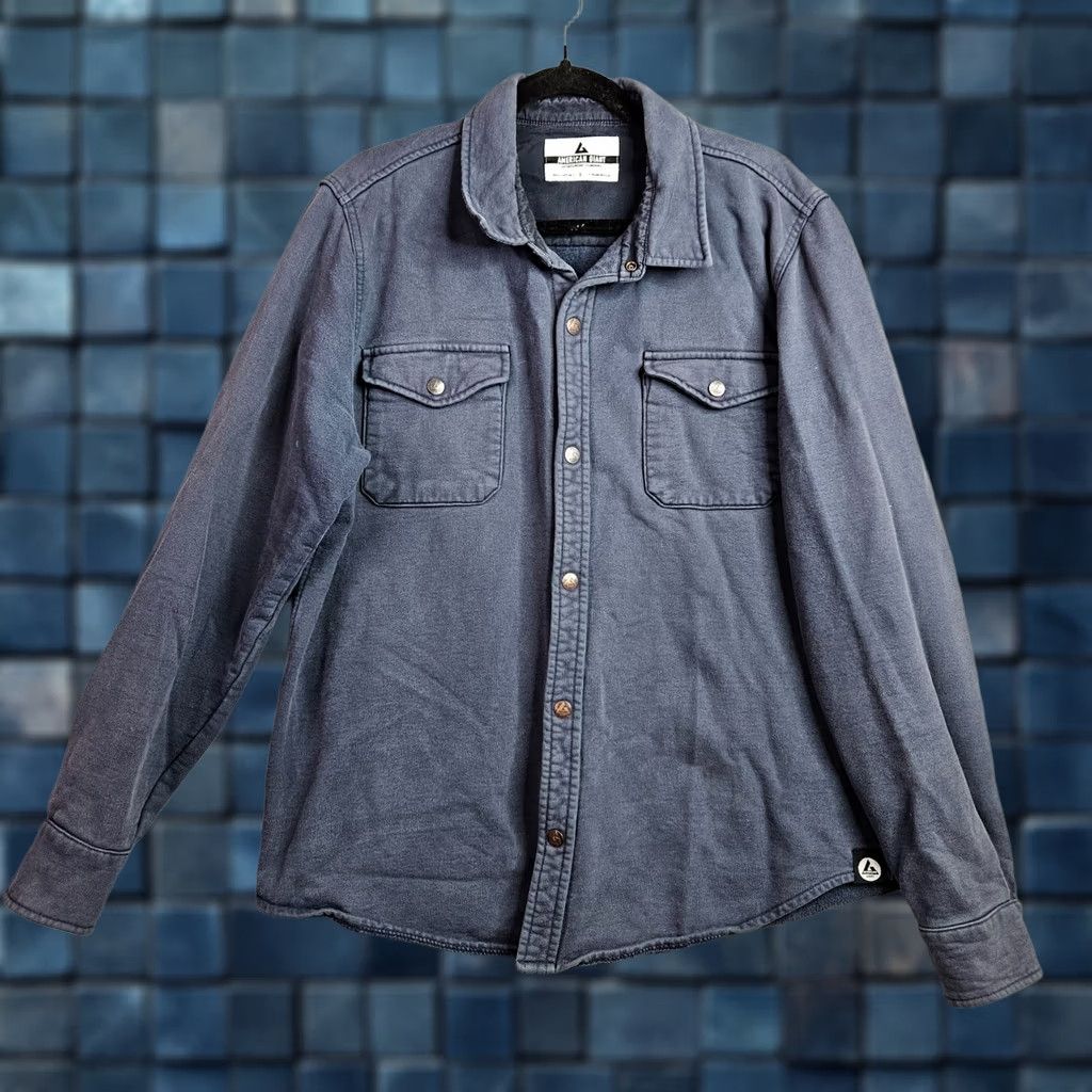 Vintage American Giant Shirt Jacket Men L Blue Cotton USA Made Buttoned Workwear Jacket Size US L / EU 52-54 / 3 - 1 Thumbnail