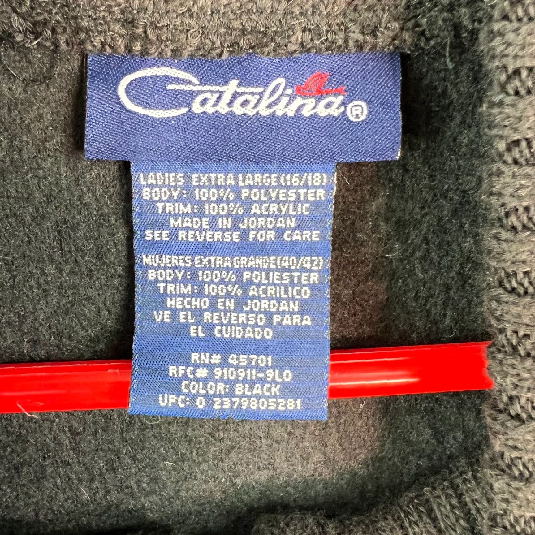 Catalina Catalina Vest Size XL Black Mock Neck Full Zip Sleeveless Fleece Womens Size XL / US 12-14 / IT 48-50 - 4 Thumbnail