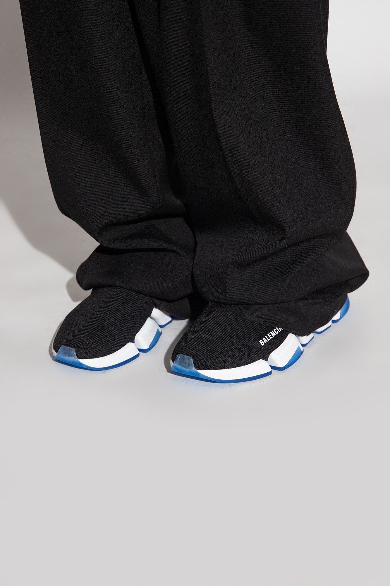 Balenciaga o1bcso1str1024 Speed 2.0 Recycled Knit Sneaker Black/White Size US 7 / IT 37 - 2 Thumbnail