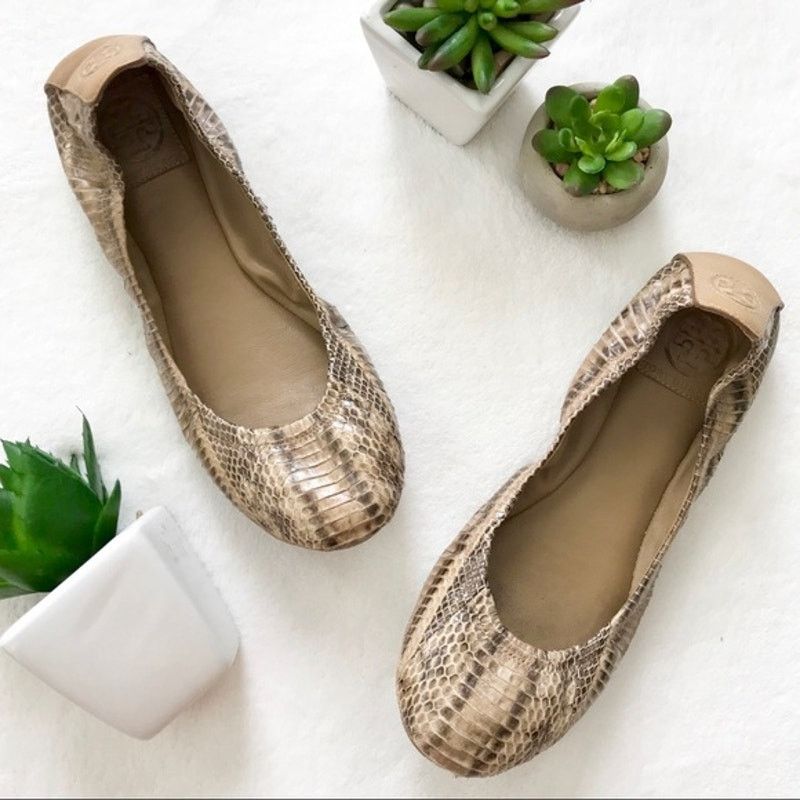 Tory Burch Tory Burch Eddie Python Ballet Flats Clay Snake Leather Size US 9.5 / IT 39.5 - 11 Thumbnail