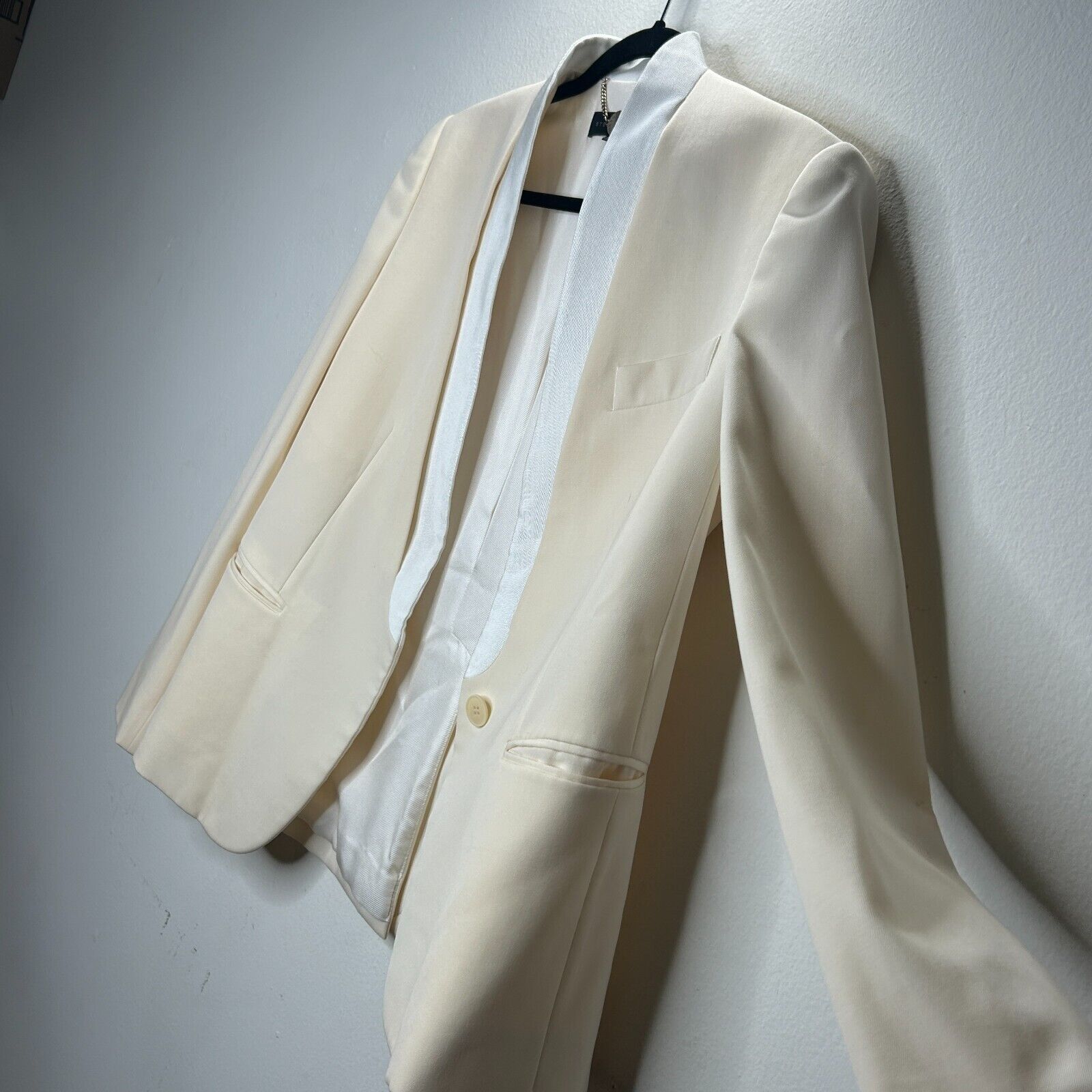 Stella McCartney Stella McCartney Cream White Lapel 1-Button Blazer 42 / 12 Size XL / US 12-14 / IT 48-50 - 5 Thumbnail