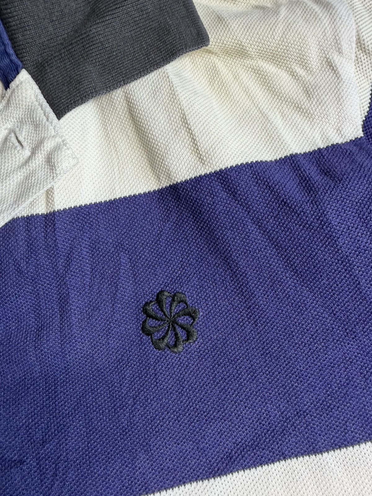 Nike Nike Striped Rugby Polo Blue Cream Vintage Y2K Size M Size US M / EU 48-50 / 2 - 3 Thumbnail