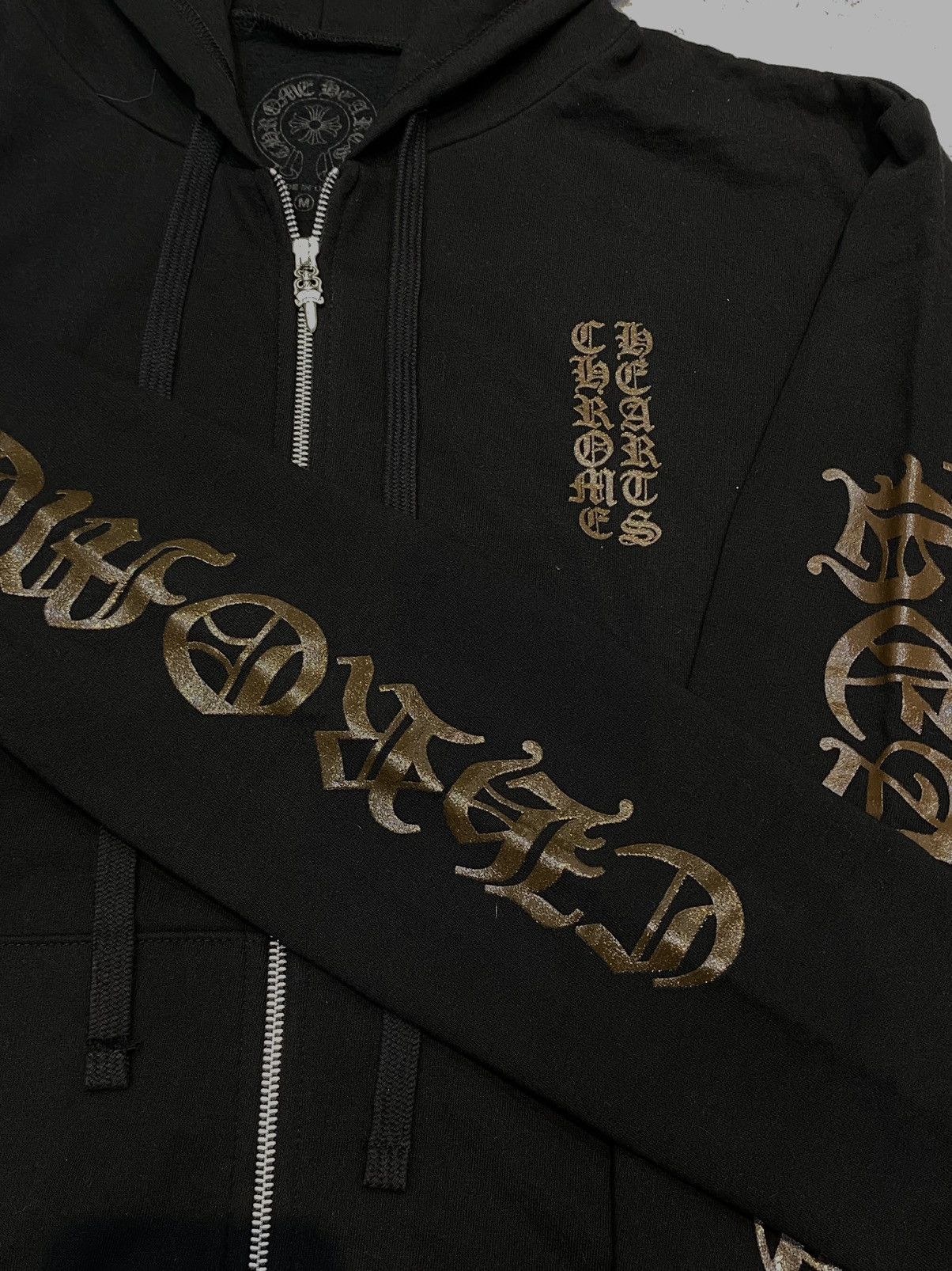 Chrome Hearts CHROME HEARTS Vertical Logo Glitter Zip Hoodie black Size US M / EU 48-50 / 2 - 4 Thumbnail