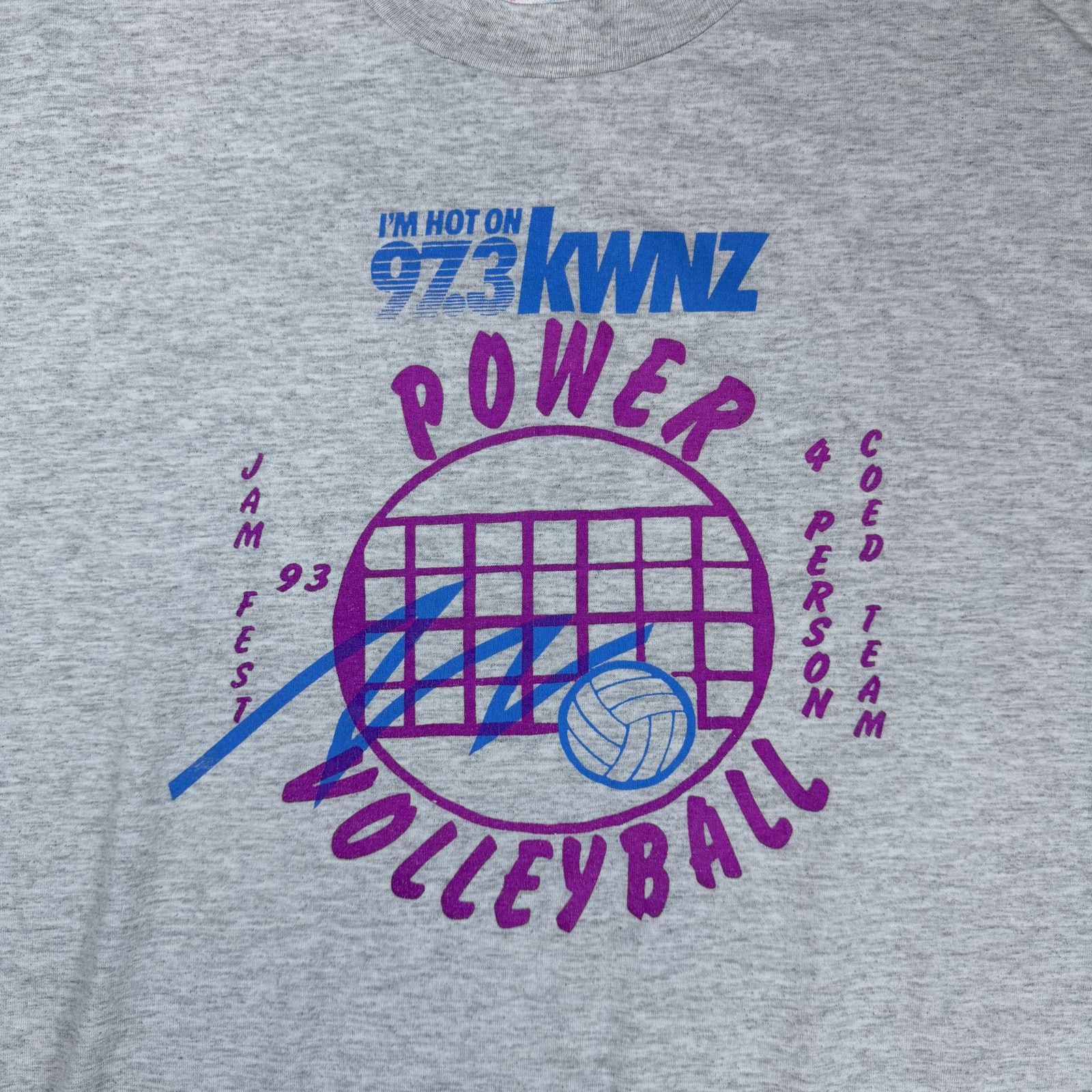 Hanes Vintage '93 Hanes KWNZ Power Volleyball Tee XL Single Stitch Size US XL / EU 56 / 4 - 3 Thumbnail