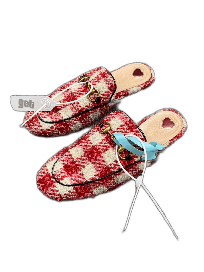 Gucci Gucci Red Check Slip-On Mules Size US 6.5 / EU 39-40 - 1 Thumbnail