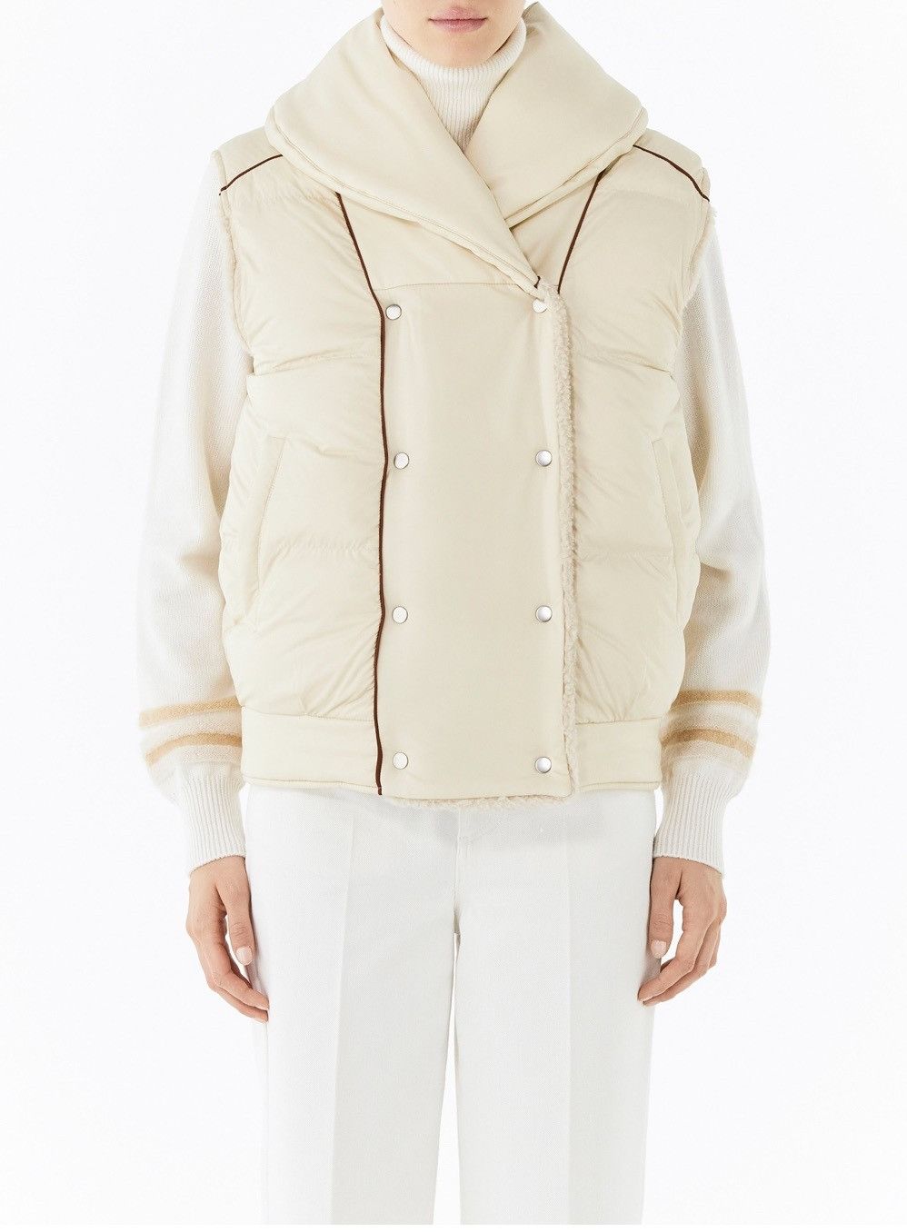 Loro Piana o1srvl11e0824 Eder Reversible Vest in Off White/Beige Size S / US 4 / IT 40 - 5 Thumbnail