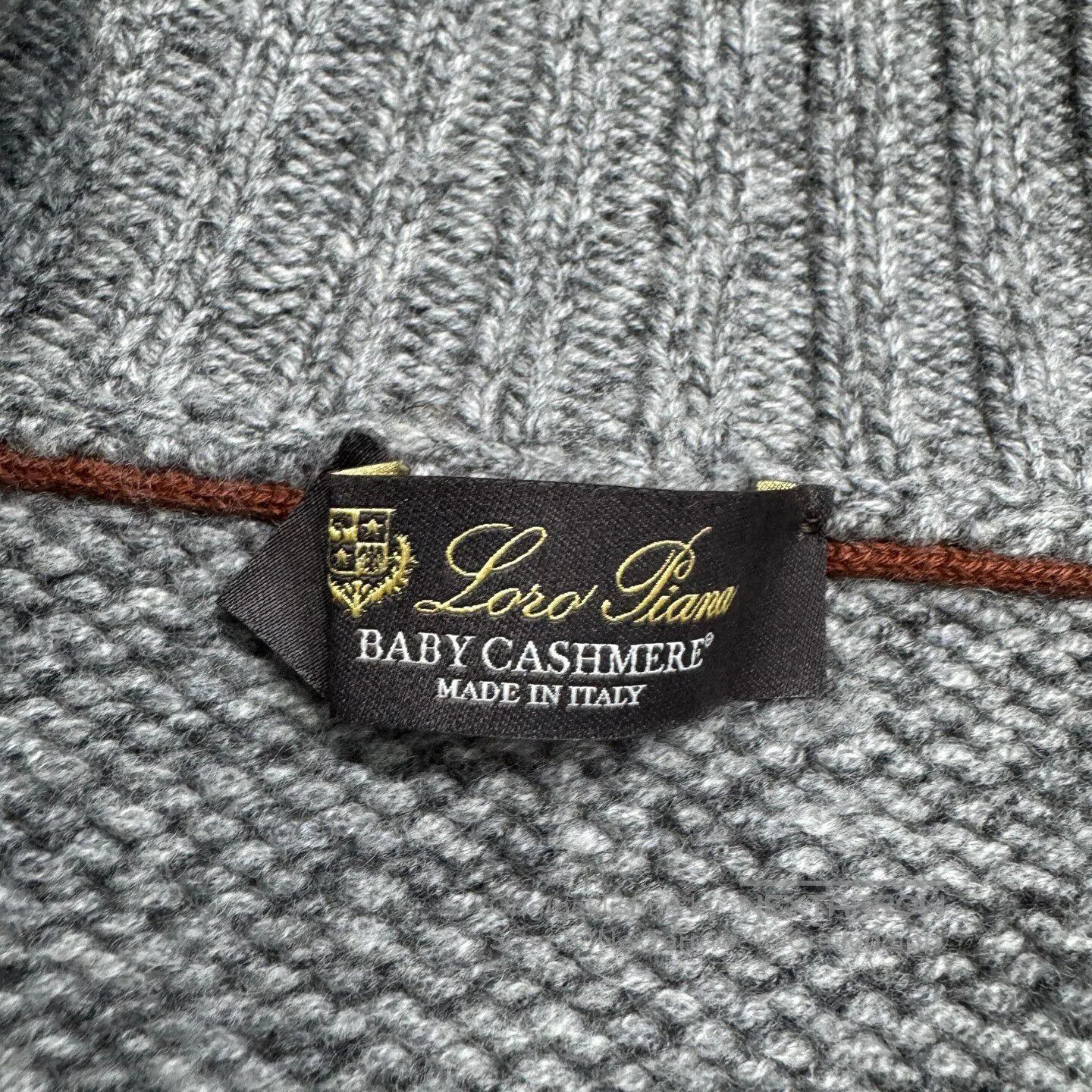 Loro Piana LORO PIANA size60 BABYCASHEMRE Gray Cashmere Knit Sweater| Size US XXL / EU 58 / 5 - 3 Thumbnail