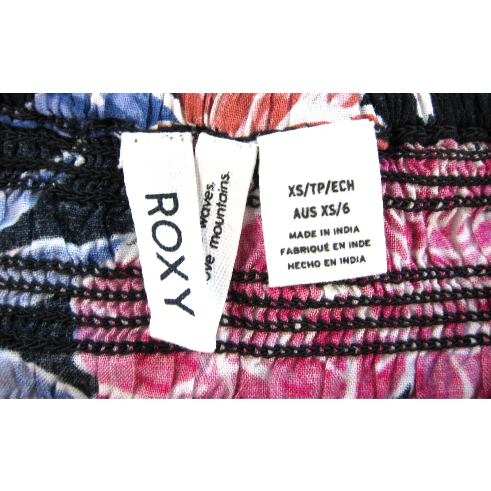 Vintage ROXY 100% Rayon Floral Short Sleeve Sheath Sun Dress XS Women Pink Purple Knee Length Smock A-Line, Regular, Pullover, Flower Pattern Size 26" / US 2 / IT 38 - 4 Thumbnail