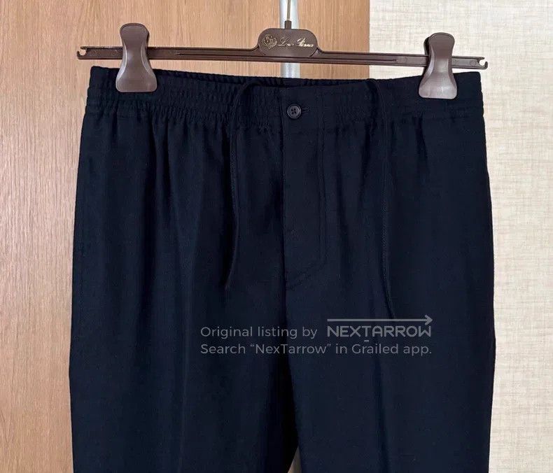 Hermes Autumn and Winter Cashmere Drawstring Casual Pants
