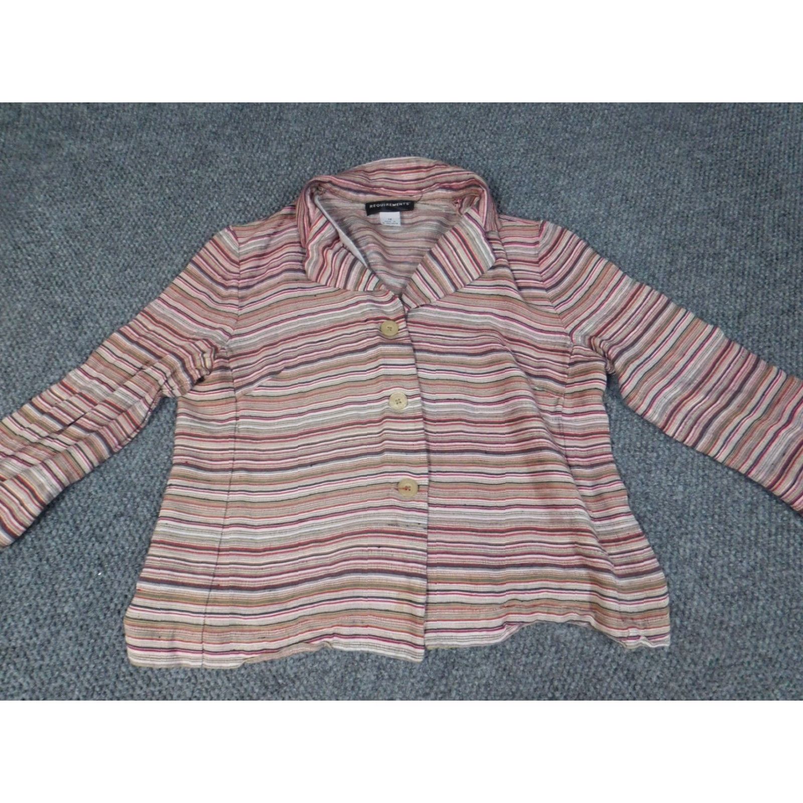 Pinko Requirements Blouse Women 14 Pink Striped Button Crew Neck Short Sleeve Cap Sleeve Cotton Pullover Casual Regular Basic Classic Stretch Modern Size XL / US 12-14 / IT 48-50 - 4 Thumbnail
