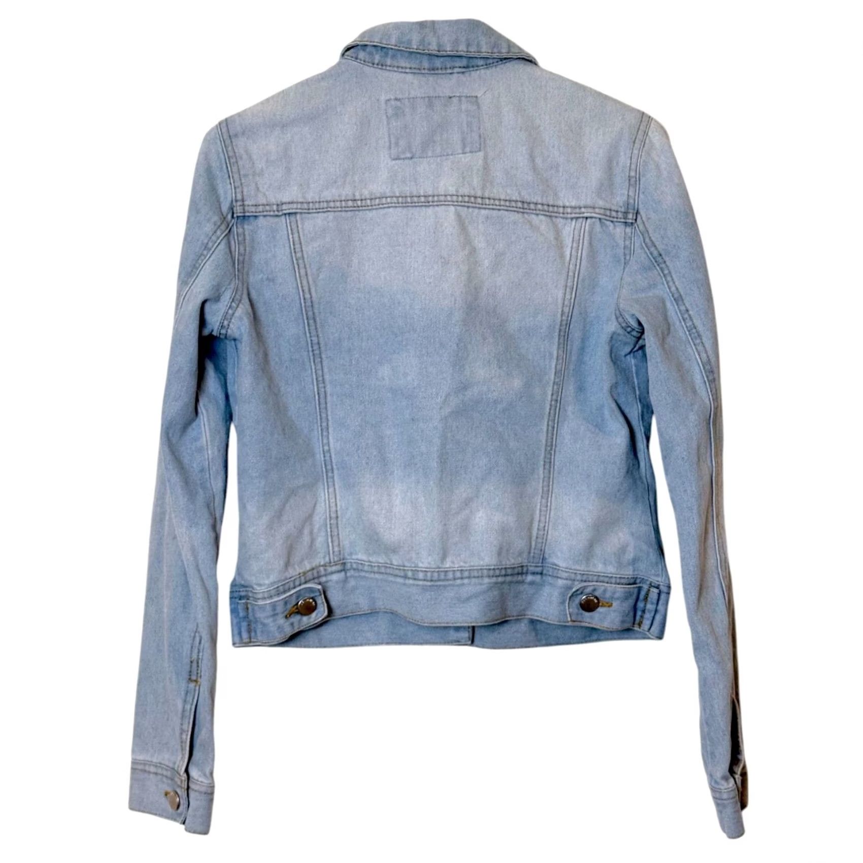 Denime Ashley Vintage Charm Denim Jacket Women S Blue Light Wash Casual Jacket Small Size S / US 4 / IT 40 - 2 Thumbnail