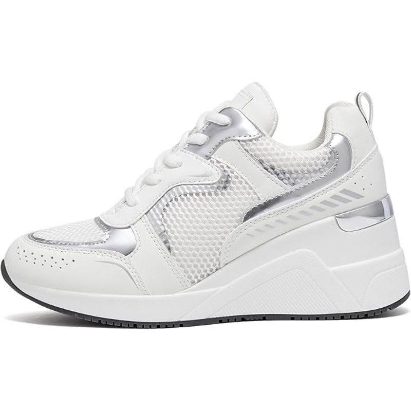 Other Cestfini Women's Size 9 White Lace Up Wedge Heel Sneakers Size US 9 / EU 42 - 2 Thumbnail