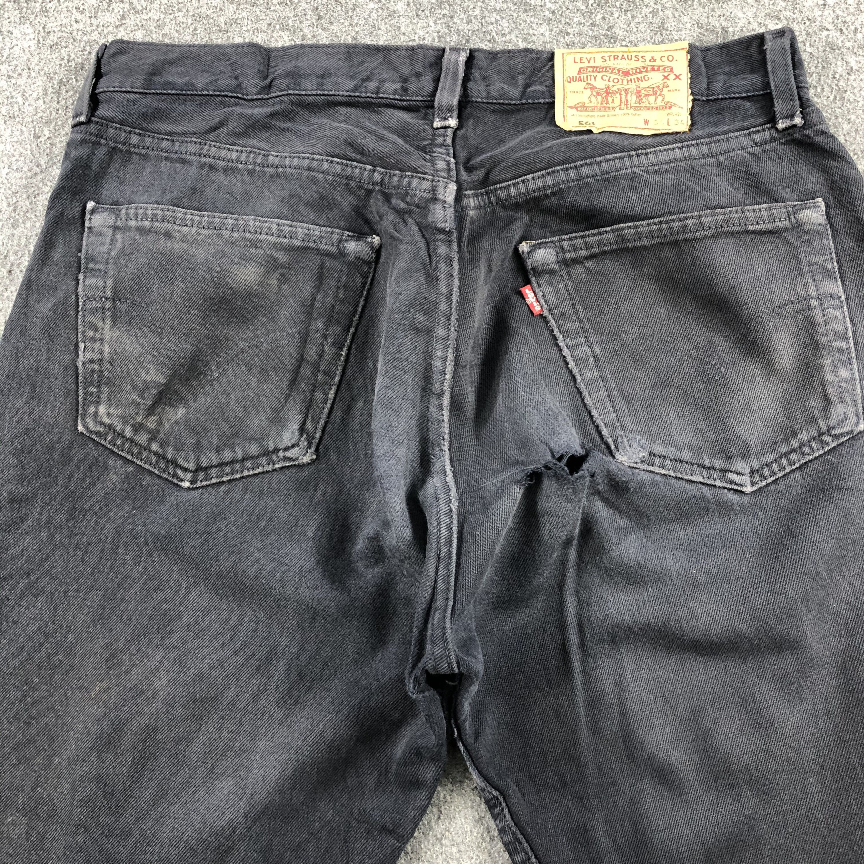 Levi's Vintage 90s Ripped Levis 501 Earth Tone Jeans-J1414 Size US 34 / EU 50 - 4 Thumbnail