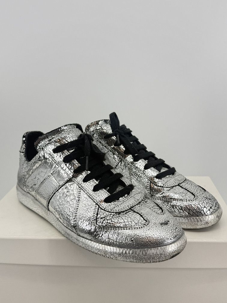 Maison Margiela GAT Low Silver Cracked Size US 9 / EU 42 - 2 Thumbnail