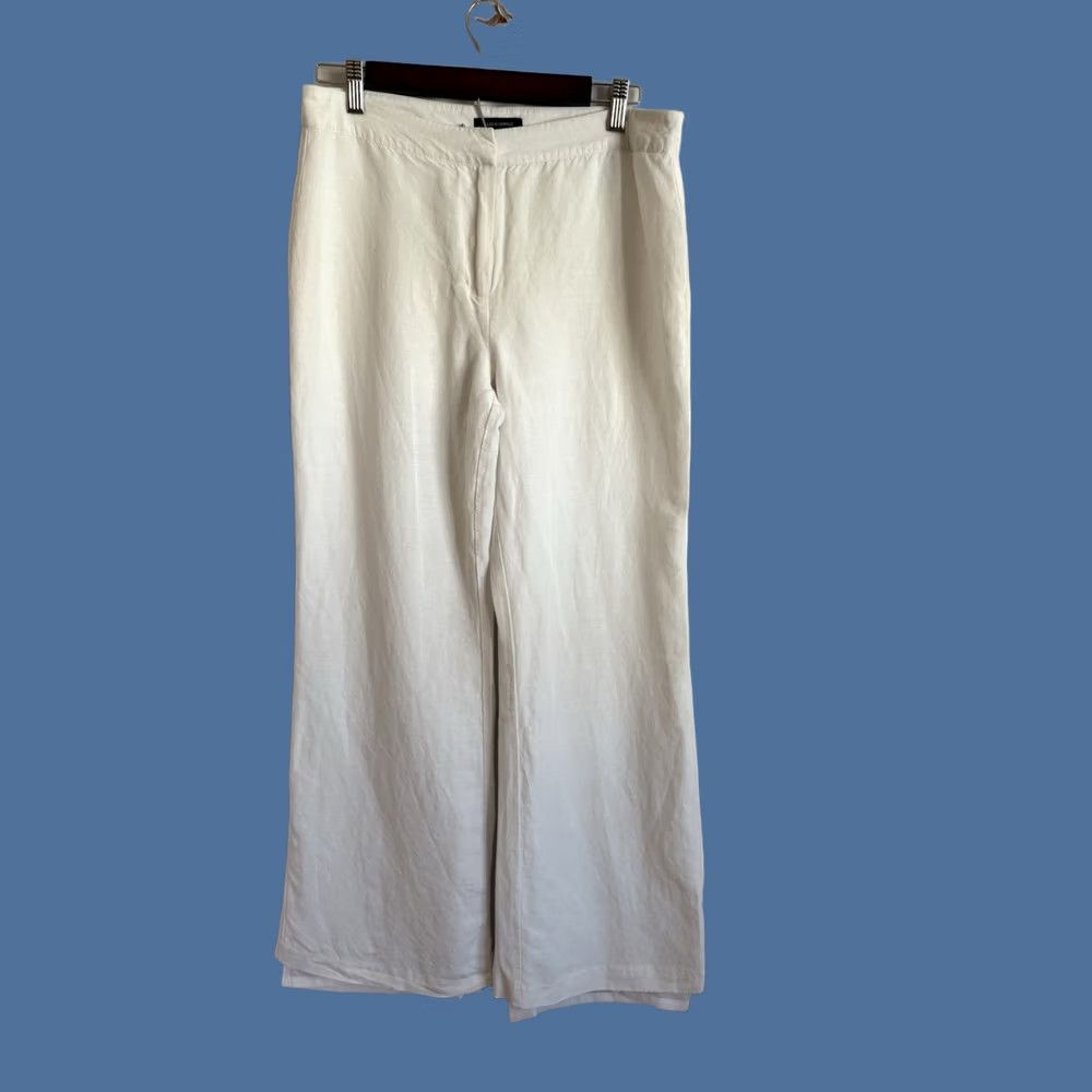 Vintage JULES & LEOPOLD Women’s 8 White Linen Blend Pleated Pants Beach Coastal Resort Size 30" / US 8 / IT 44 - 1 Thumbnail