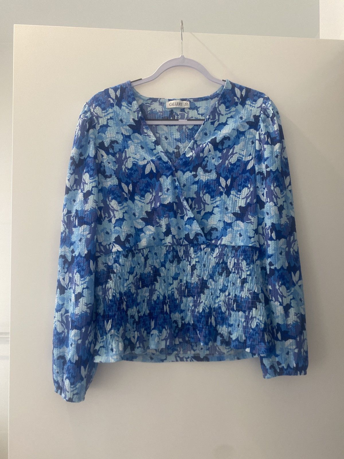 Dunnes Blue floral blouse Size L / US 10 / IT 46 - 2 Thumbnail