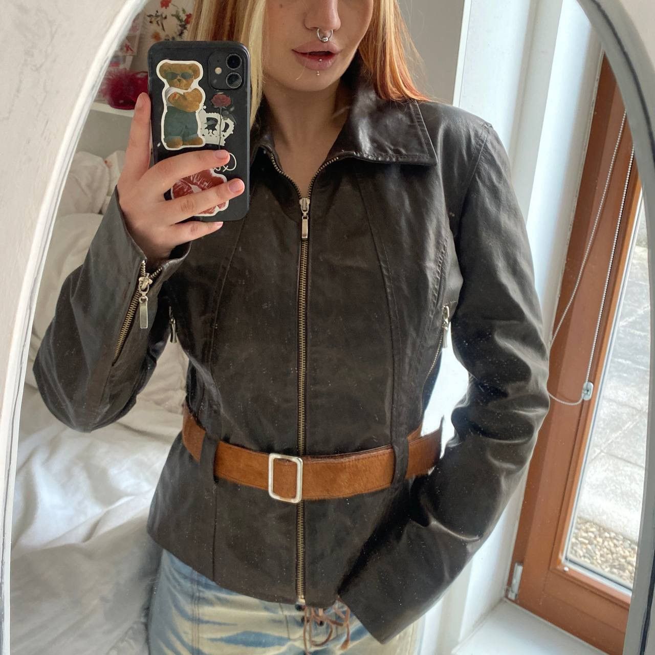 Vintage Vintage brown leather jacket Size S / US 4 / IT 40 - 2 Thumbnail