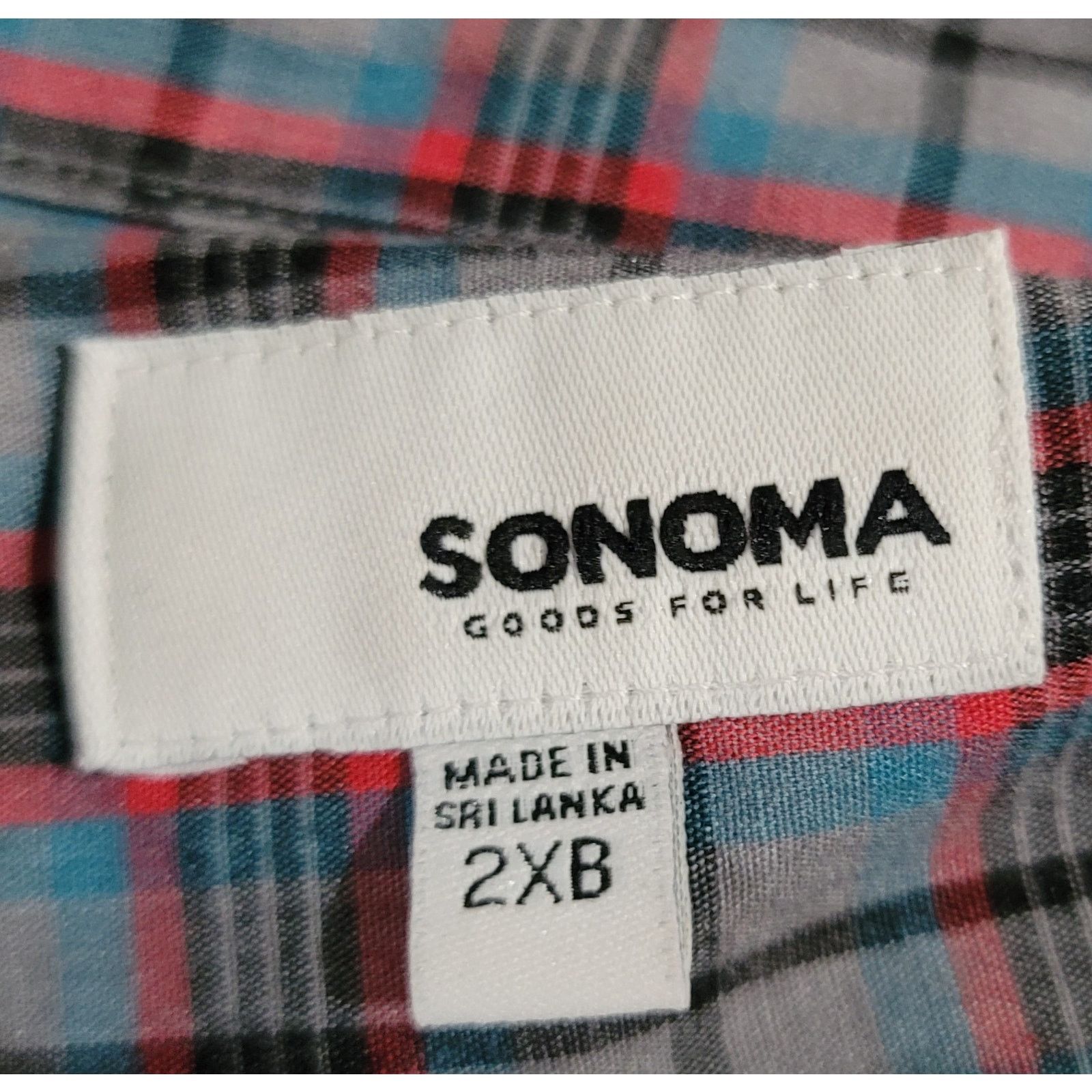 Sonoma Sonoma Grey Blue Red Plaid Button Up Men's Shirt 2XB Size US XXL / EU 58 / 5 - 3 Thumbnail