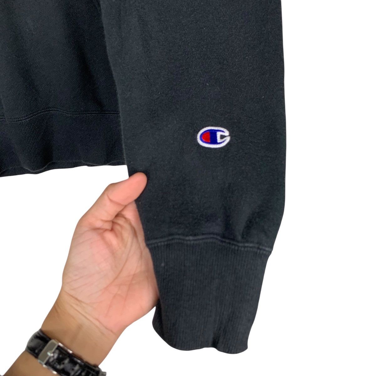 Champion CHAMPION Black Plain Pullover Hoodies Sweatshirt #1434-C65 Size US XL / EU 56 / 4 - 7 Thumbnail