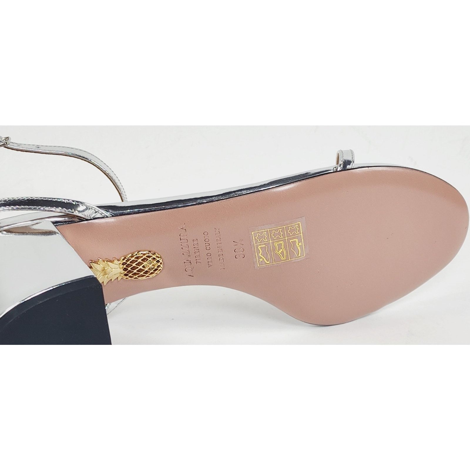 Aquazzura AQUAZZURA Olie Leather Sandals US8.5 EU38.5 Silver. Size US 8.5 / IT 38.5 - 15 Thumbnail