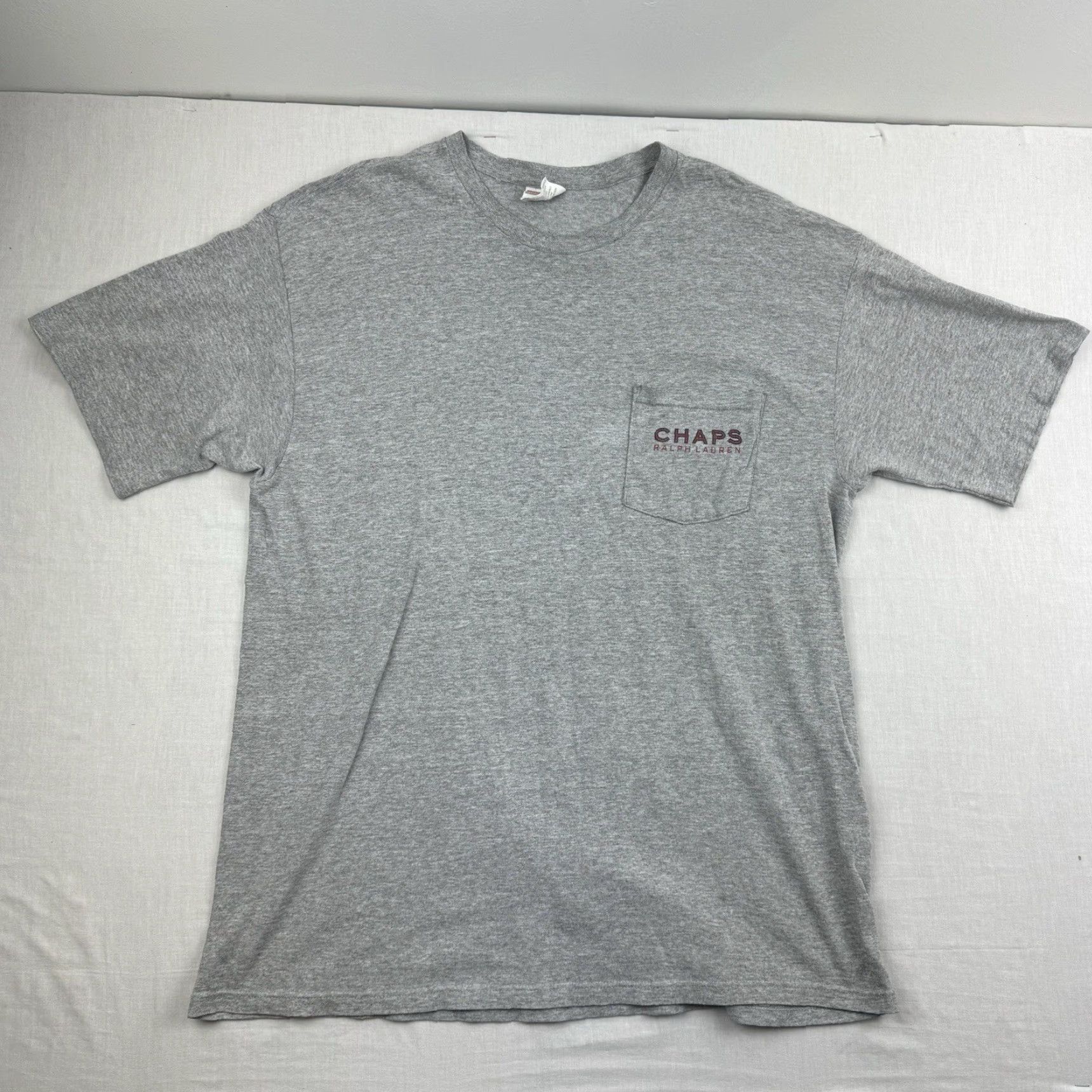 Chaps VINTAGE Chaps Ralph Lauren Shirt Adult Large Gray 90s USA T-Shirt Crew Neck Mens Size US L / EU 52-54 / 3 - 3 Thumbnail