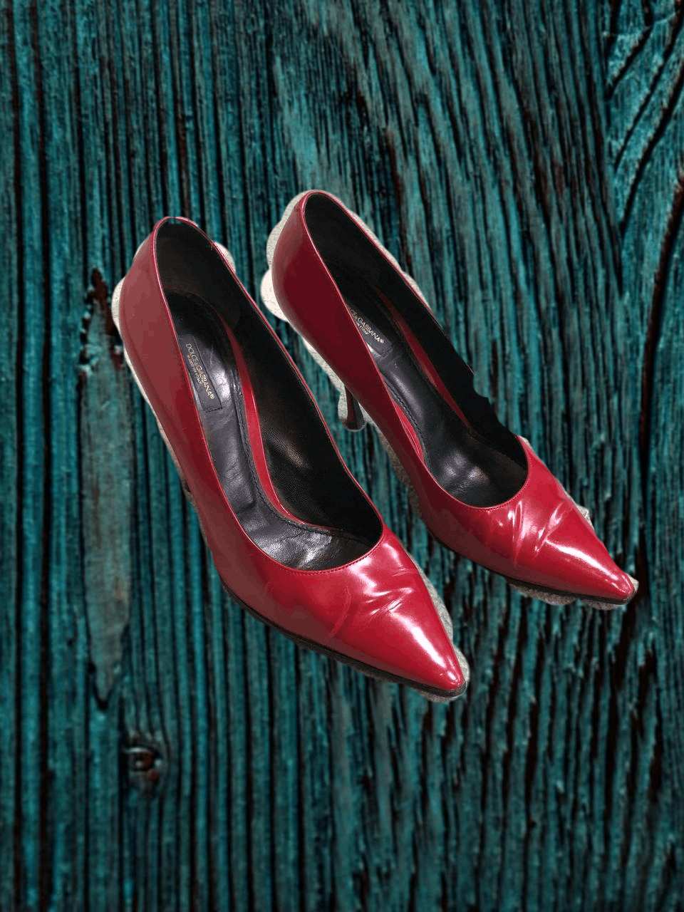 Dolce & Gabbana Dolce & Gabbana Red Patent Leather Pointed-Toe Heels Size US 10 / IT 40 - 1 Thumbnail