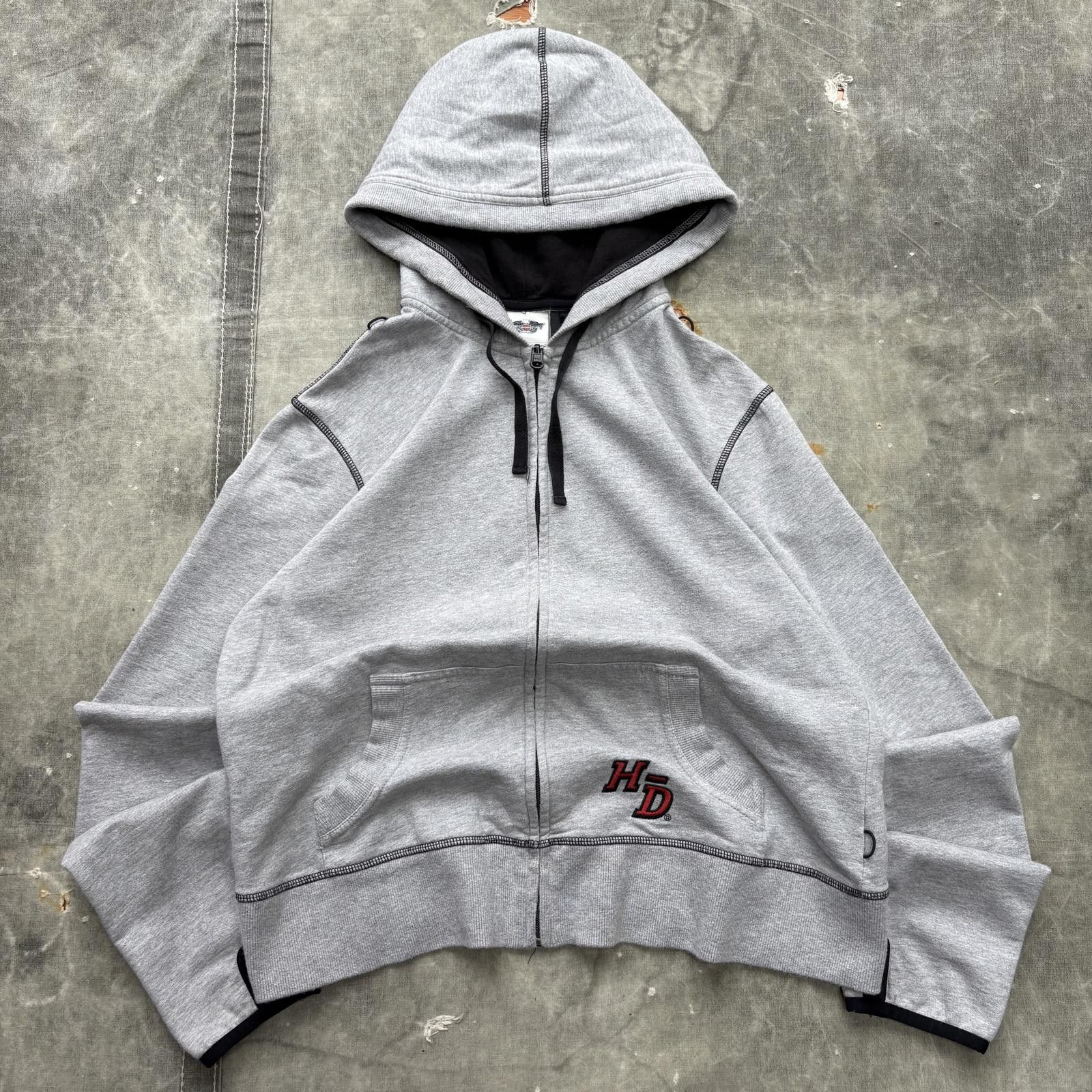 Harley Davidson Vintage Y2K Harley Davidson Biker Grunge Full Zip Hoodie Size XL / US 12-14 / IT 48-50 - 1 Thumbnail