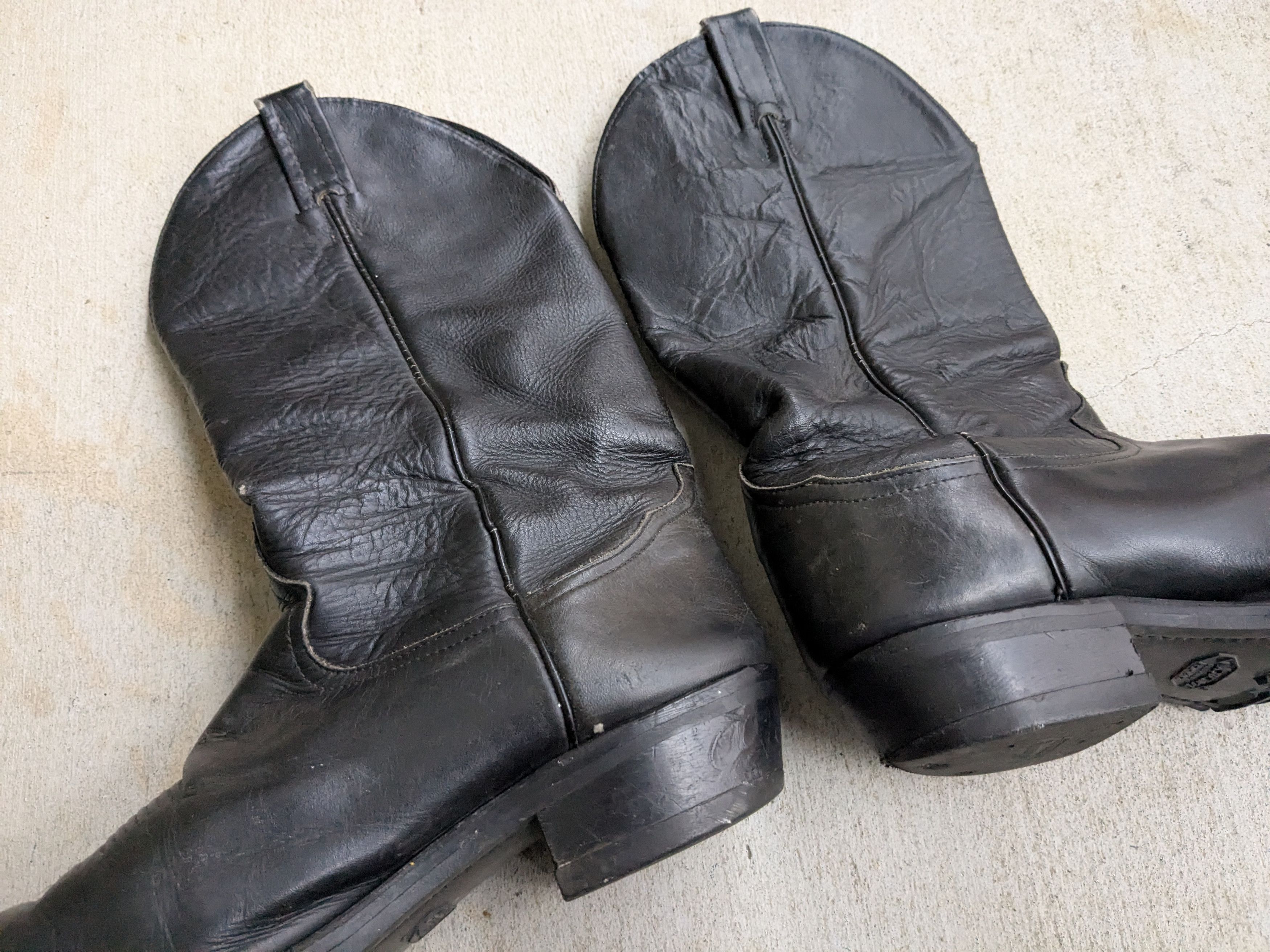 Other Tony Lama Cowboy Boots Black Leather 10.5 D Western Botas Size US 10.5 / EU 43-44 - 8 Thumbnail