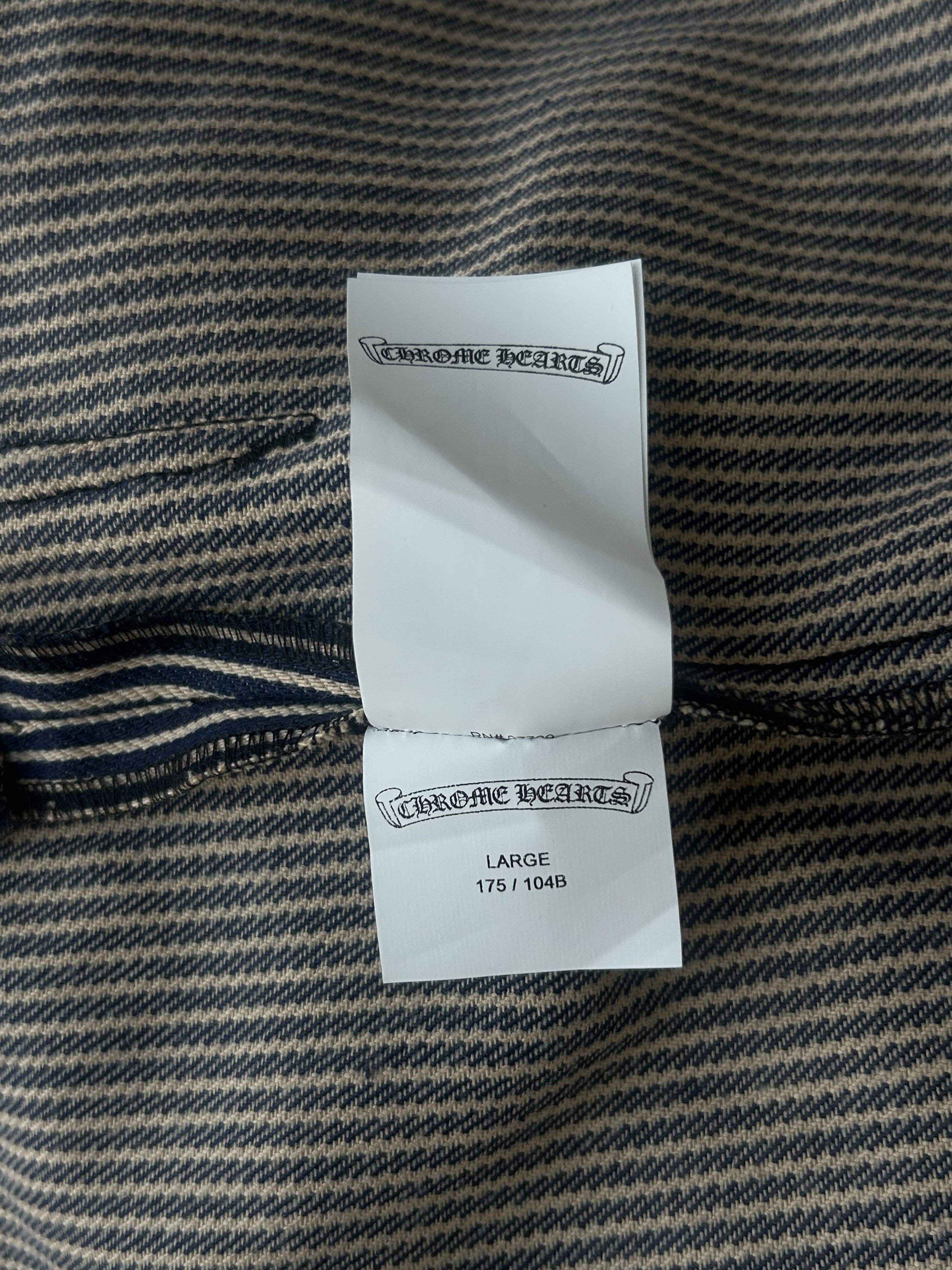 Chrome Hearts Chrome Hearts Blue & White Pinstripe Chore Button Up Shirt Size US L / EU 52-54 / 3 - 6 Thumbnail