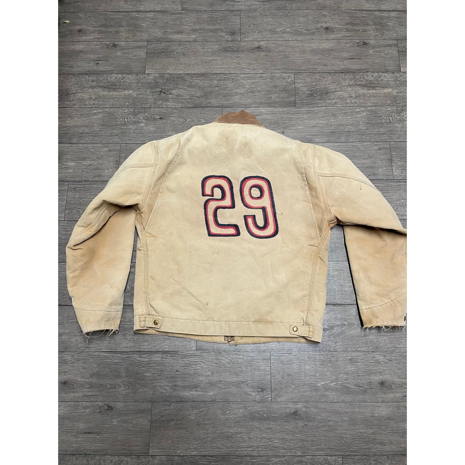 Carhartt × Vintage Vintage Carhartt Detroit Tan Jacket Quilted Lined Sz L Size US L / EU 52-54 / 3 - 5 Thumbnail
