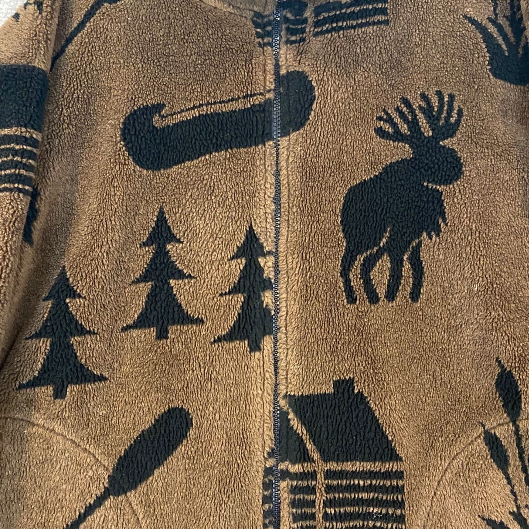 Vintage VINTAGE AWESOME Jacket Mens Medium Brown Art to Wear Ski Moose Nature Fleece Sweater 90s Size US M / EU 48-50 / 2 - 3 Thumbnail