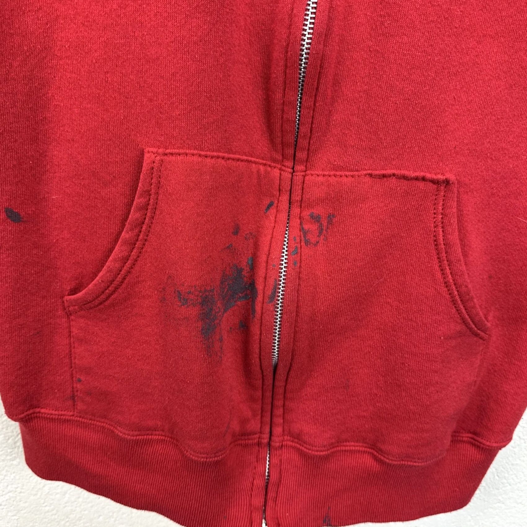 Disney VINTAGE Disney Mickey Mouse Zip Up Hoodie Red Large 80s Distressed Full Zip Hooded Graphic Print Men L Red Disney Character Fashions Retro Carton Size US L / EU 52-54 / 3 - 7 Thumbnail