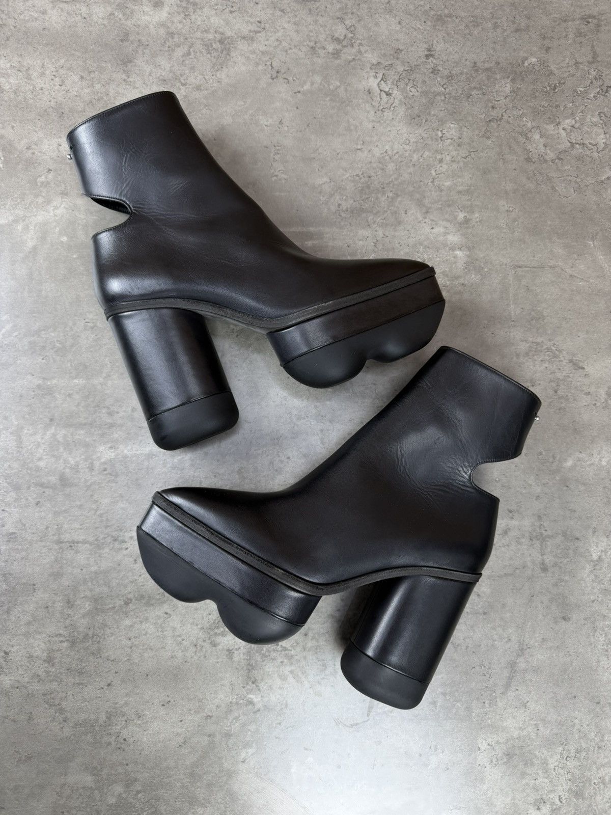 at.kollektive x Kostas Murkudis Leather Platform Ankle Boots
