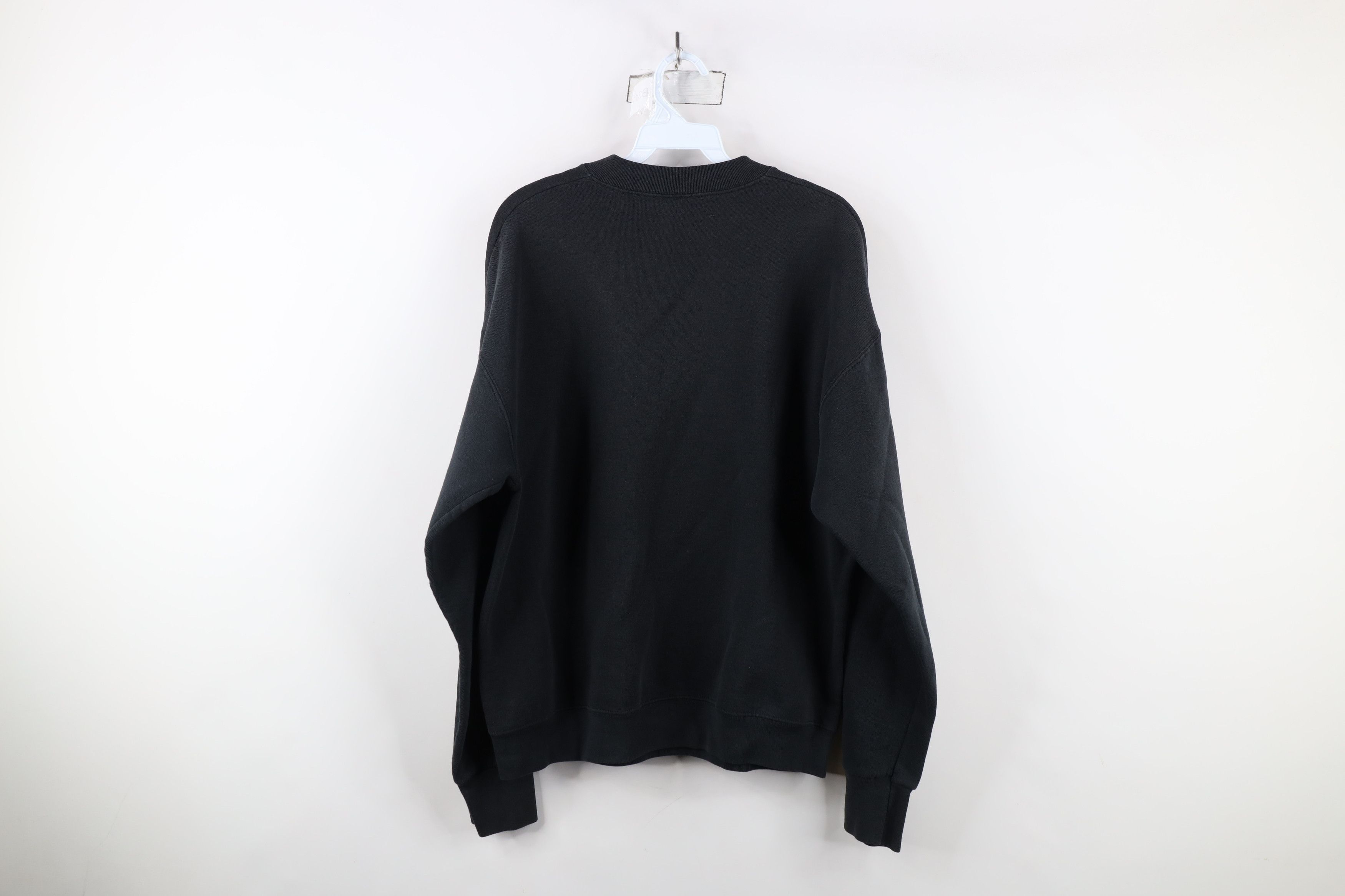 Vintage Vintage 90s Streetwear Faded Blank Crewneck Sweatshirt Black Size US L / EU 52-54 / 3 - 12 Thumbnail