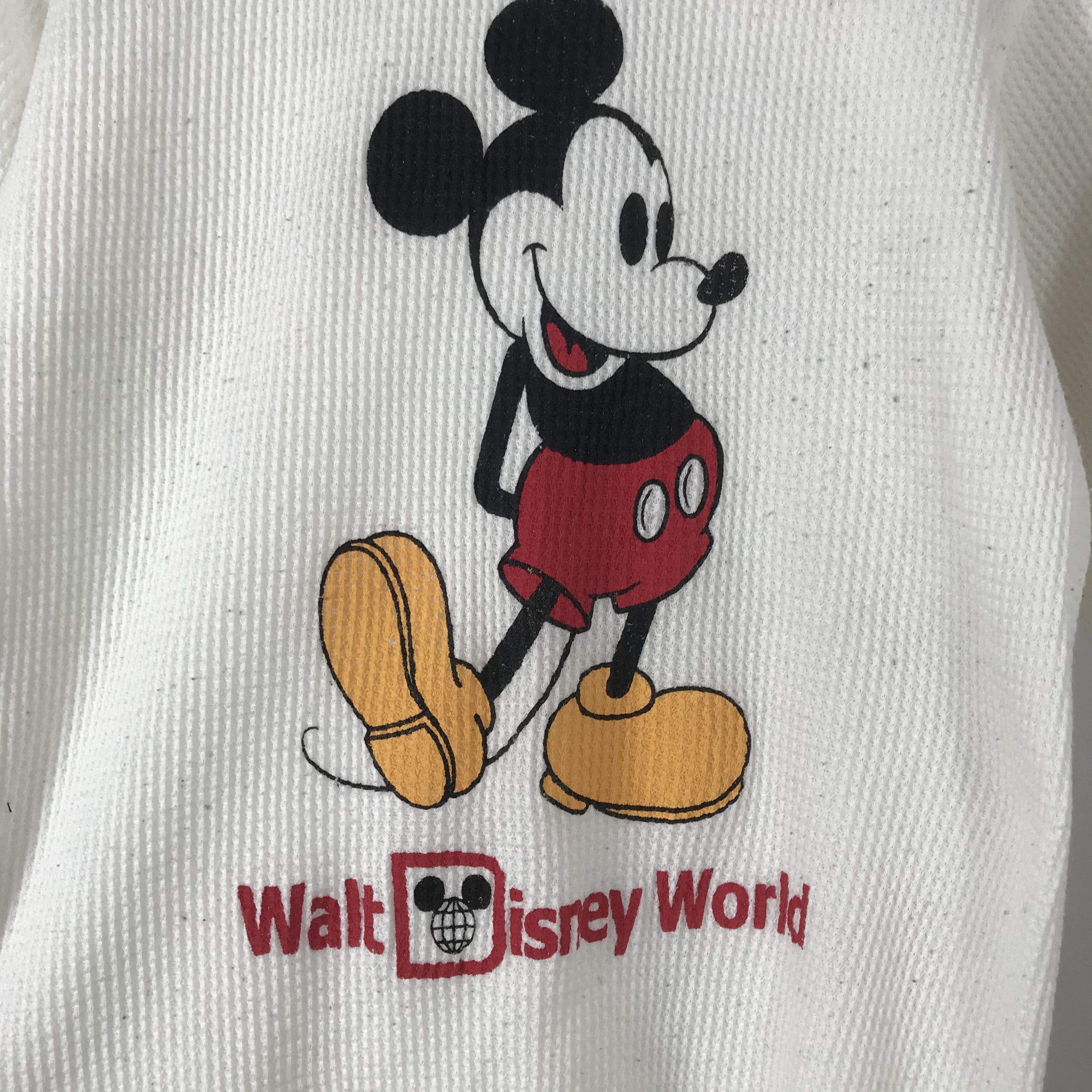 Disney *SUPER RARE* Vintage 70s Mickey thermal waffle longsleeve Size US M / EU 48-50 / 2 - 5 Thumbnail