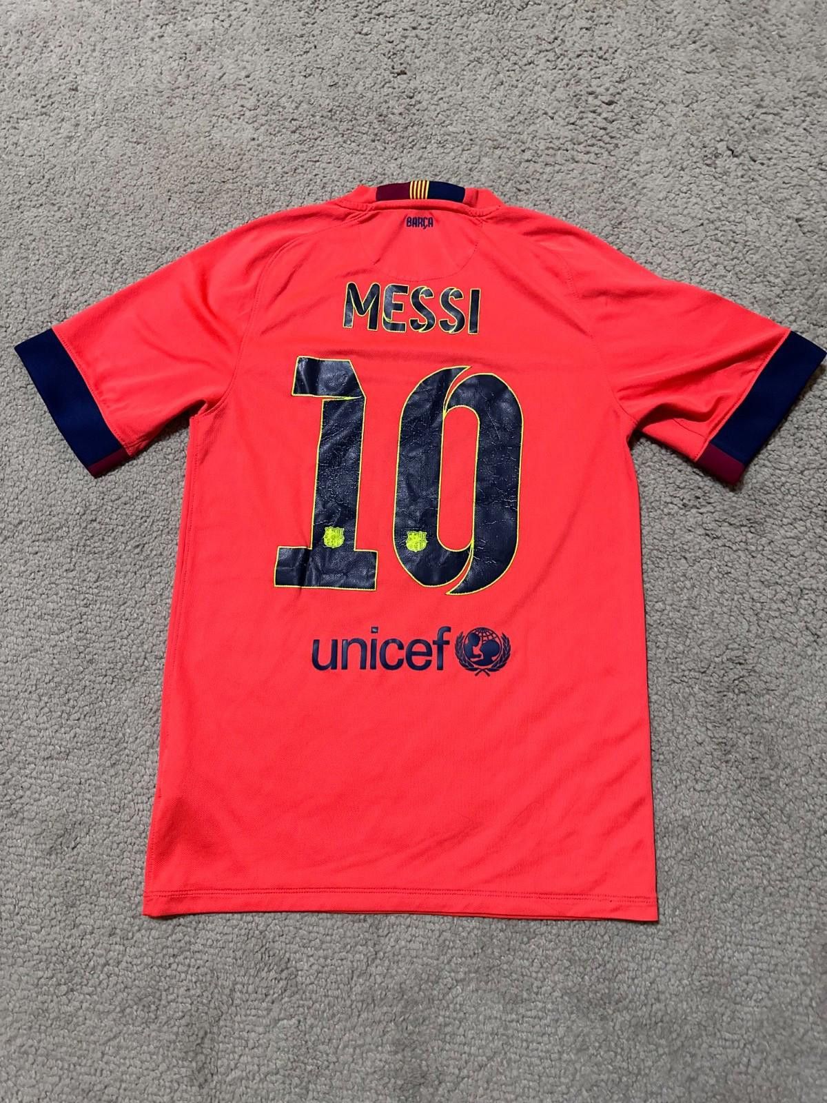 Nike BARCELONA 2014 FOOTBALL SHIRT SOCCER JERSEY NIKE MESSI #10 Size US S / EU 44-46 / 1 - 8 Thumbnail