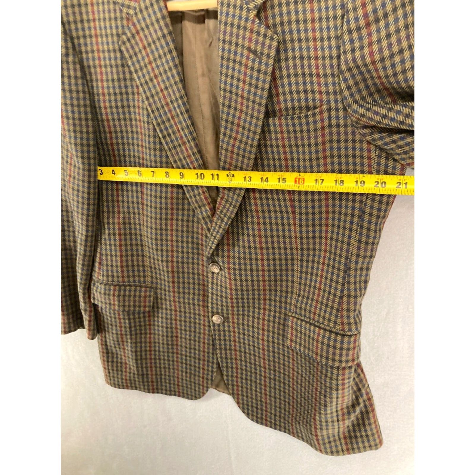 Vintage VINTAGE Hield Brothers Sport Coat Mens Brown Plaid Wool Jacket Size 43 Italian Made Classic Fit Size US XS / EU 42 / 0 - 2 Thumbnail