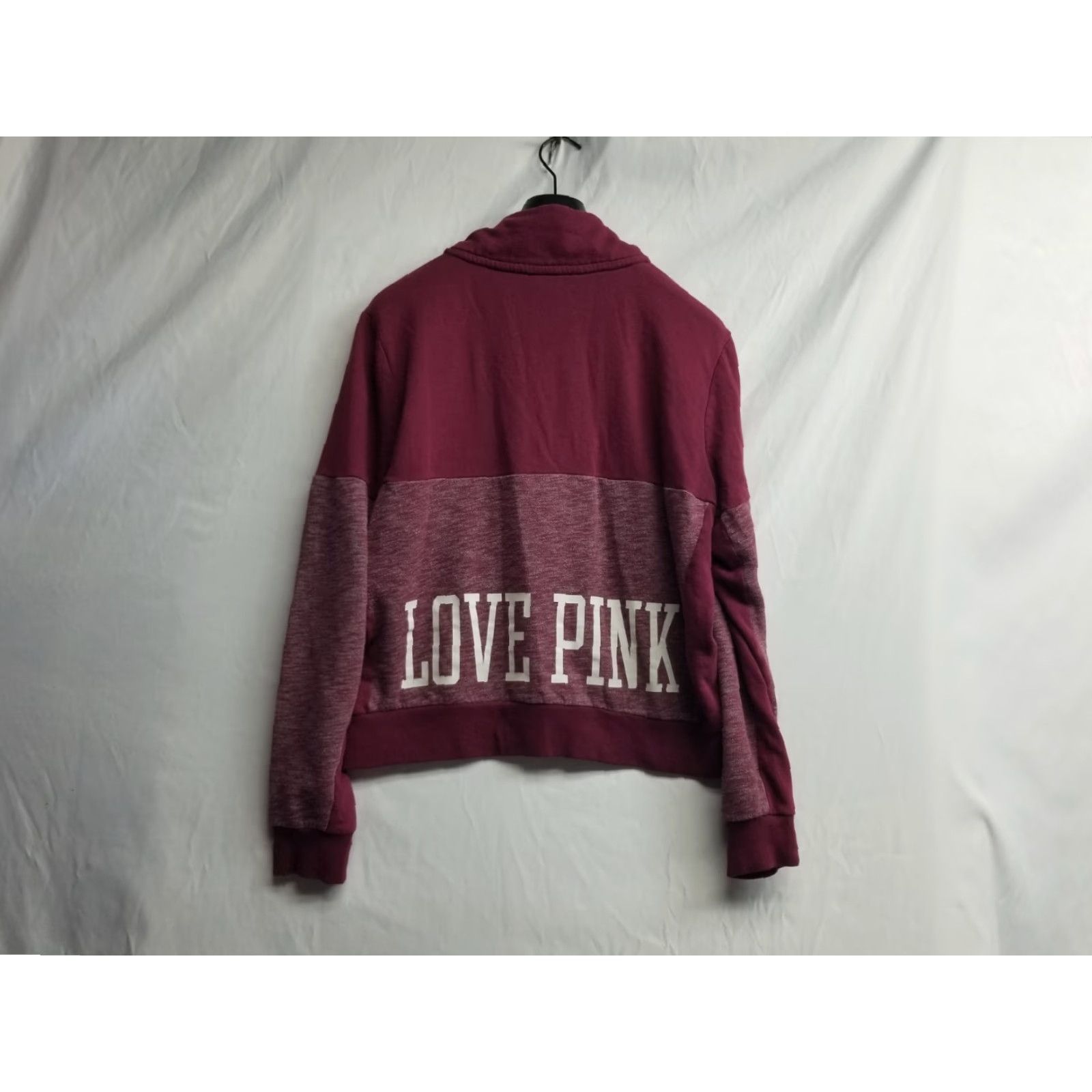 Victoria's Secret Victoria's Secret PINK Long Sleeve Zip Sweatshirt L Burgundy Pink Women Women Regular Full Zip Activewear Casual Size L / US 10 / IT 46 - 2 Thumbnail
