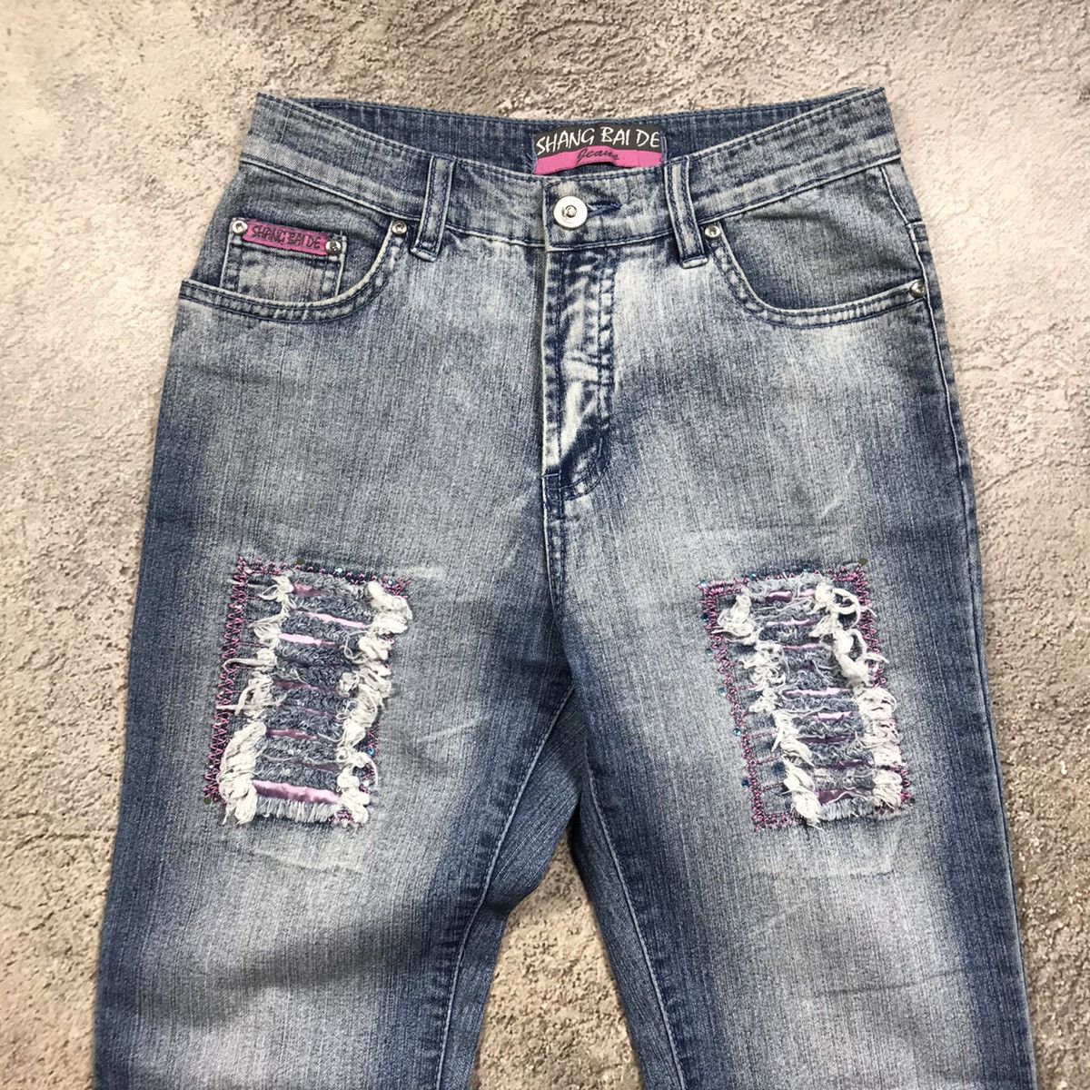 Vintage Vintage 90s Baggy Distressed Thrashed Jeans Grunge Y2K 26 Size 26" / US 2 / IT 38 - 4 Thumbnail