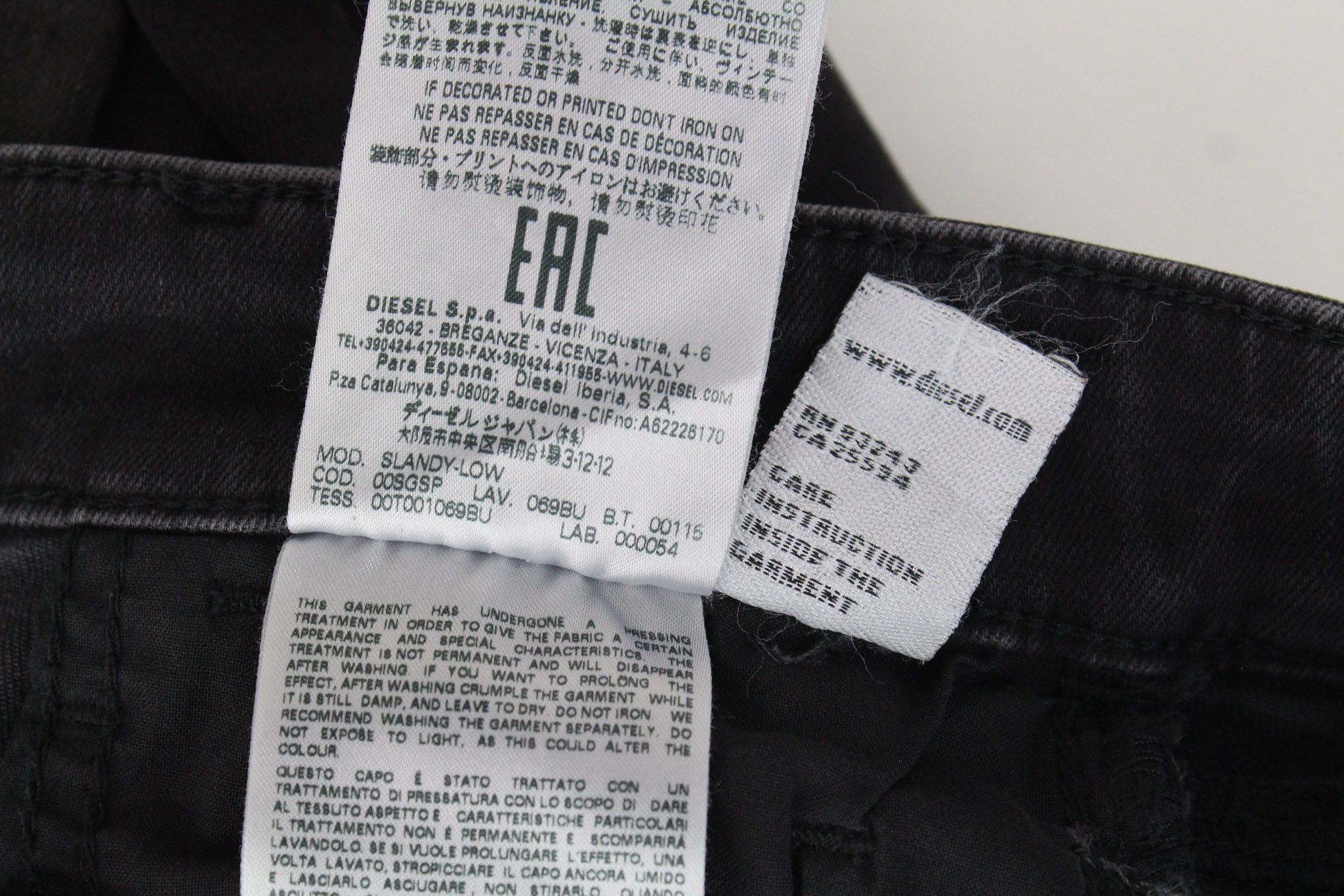 Diesel SLANDY-LOW 069BU W24/L30 Grey Stretch Jeans 70150 Size 24" / US 00 / IT 34 - 7 Thumbnail