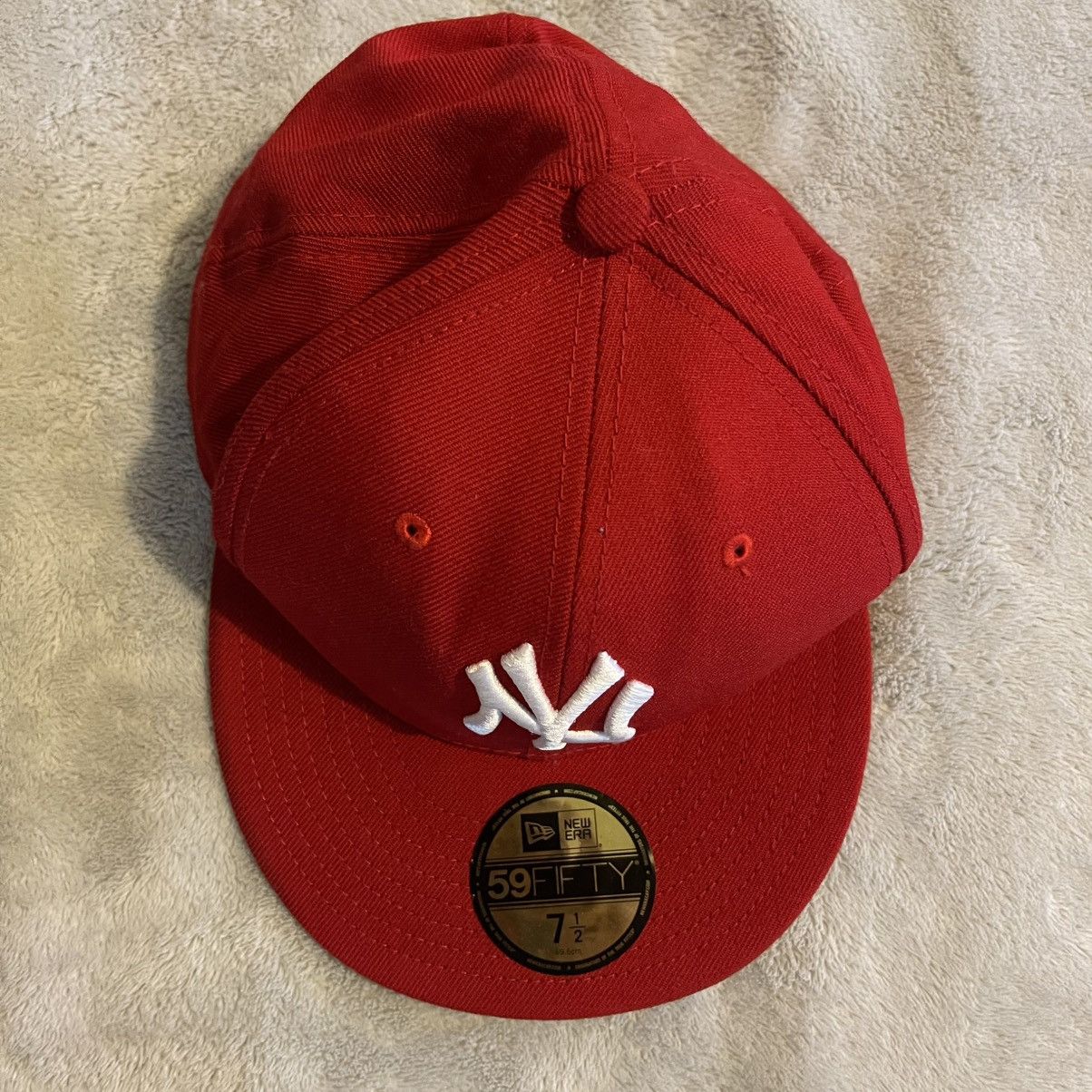 New Era New York Yankees Hat Men 7 1/2 Red Snapback Wool New Era MLB Size ONE SIZE - 7 Thumbnail