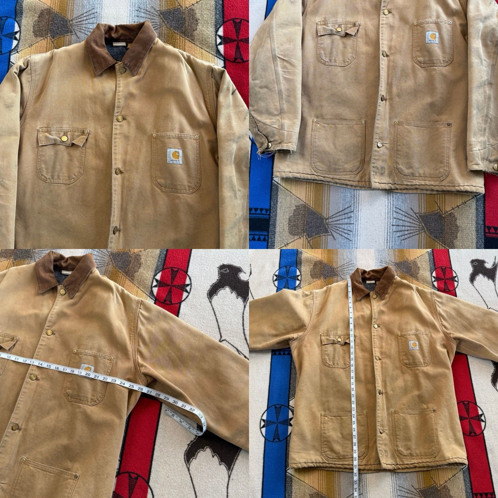 Carhartt VINTAGE Carhartt Chore Coat Brown 46 Tall 6BLCT Cotton Outer Shell Zip Button Workwear 90s Nature Work Mens Coat Size US S / EU 44-46 / 1 - 8 Thumbnail